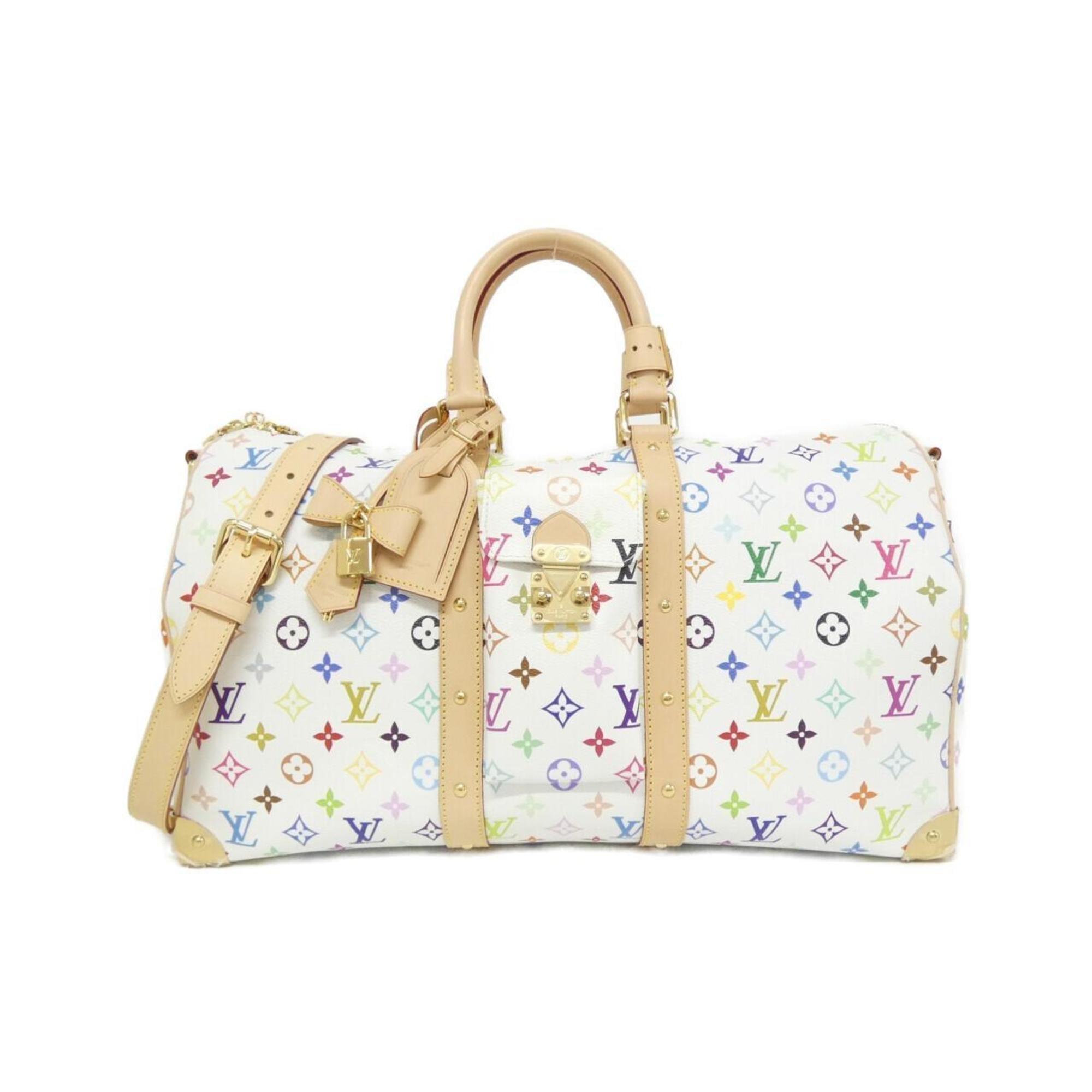 Louis Vuitton Monogram Multicolore White Coated Canvas Boston Bag (Pre-Owned)