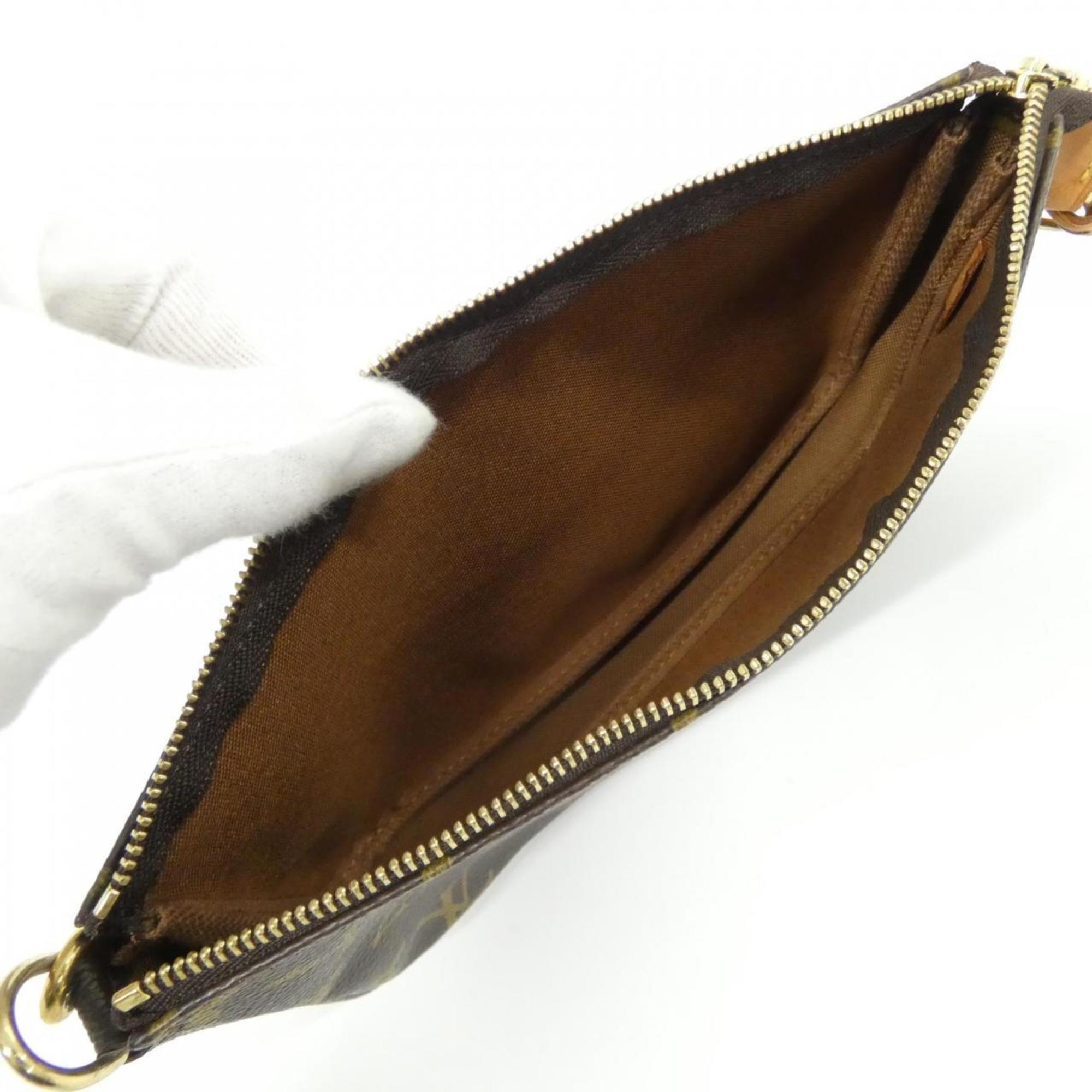 Louis Vuitton Marron Coated Canvas Pochette Pouch (Pre-Owned)