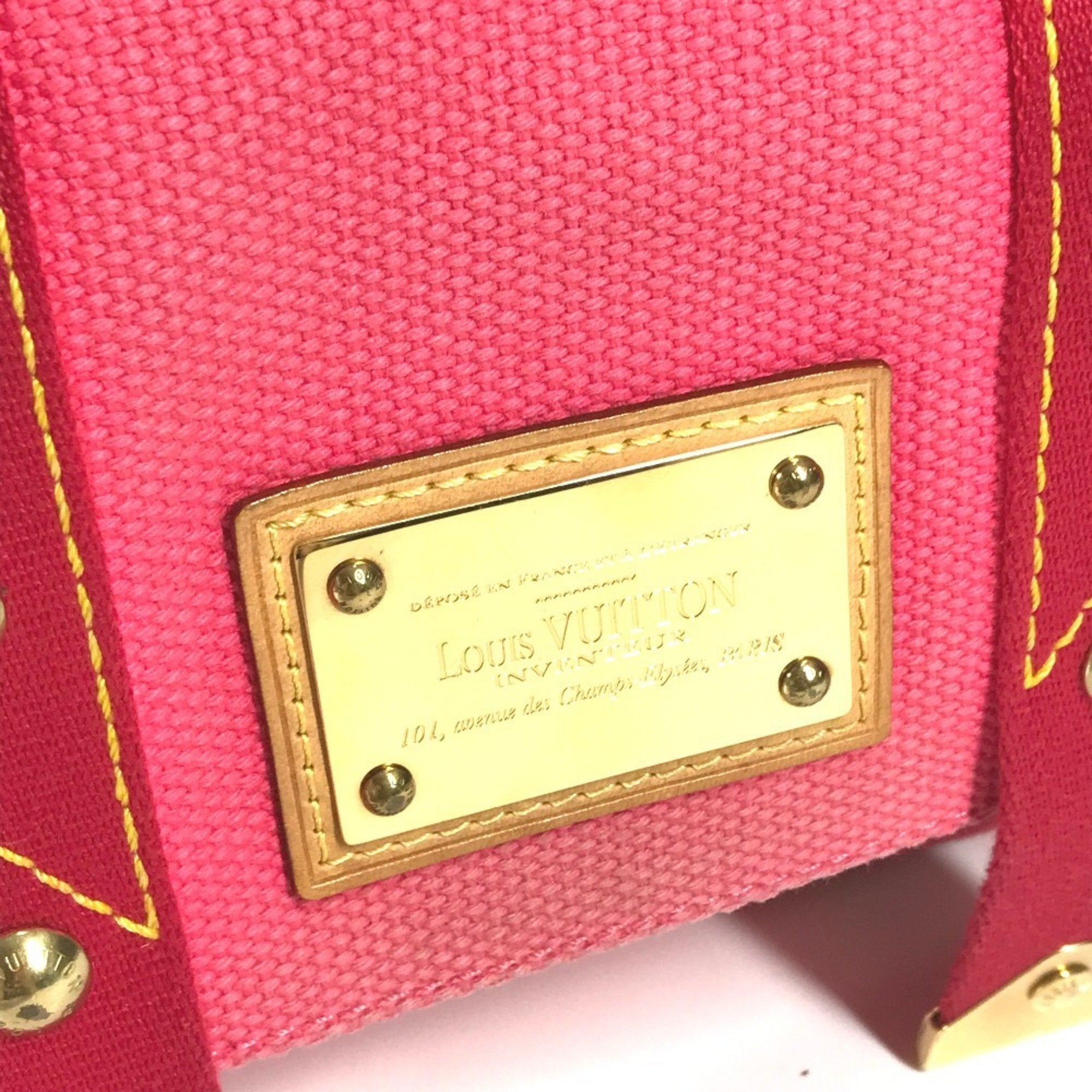 Louis Vuitton Pink Canvas Handbag Shoulder Bag (Pre-Owned)