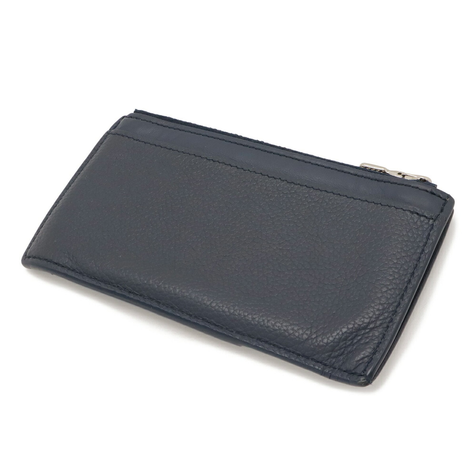 Louis Vuitton Navy Leather Coin Purse/Coin Case (Pre-Owned)