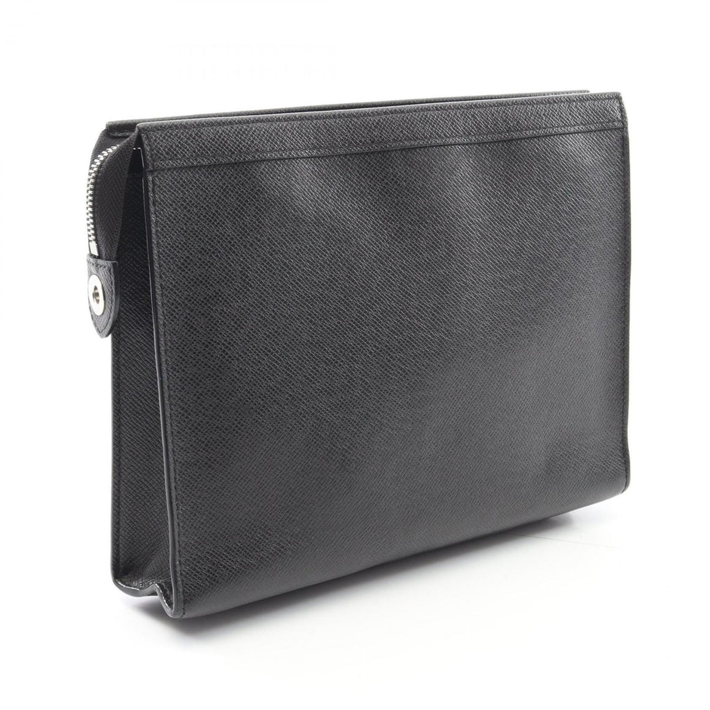 Louis Vuitton Taiga Black Taiga Leather Clutch Bag Pochette (Pre-Owned)