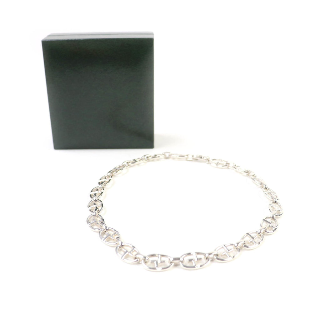 Vintage Double G Anchor Chain Necklace Sterling Silver