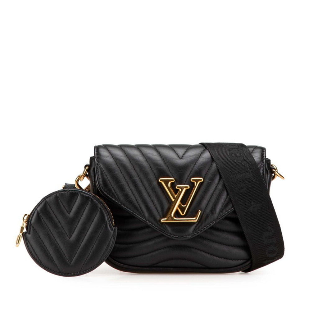 Louis Vuitton Black Noir Leather Pochette Shoulder Bag (Pre-Owned)