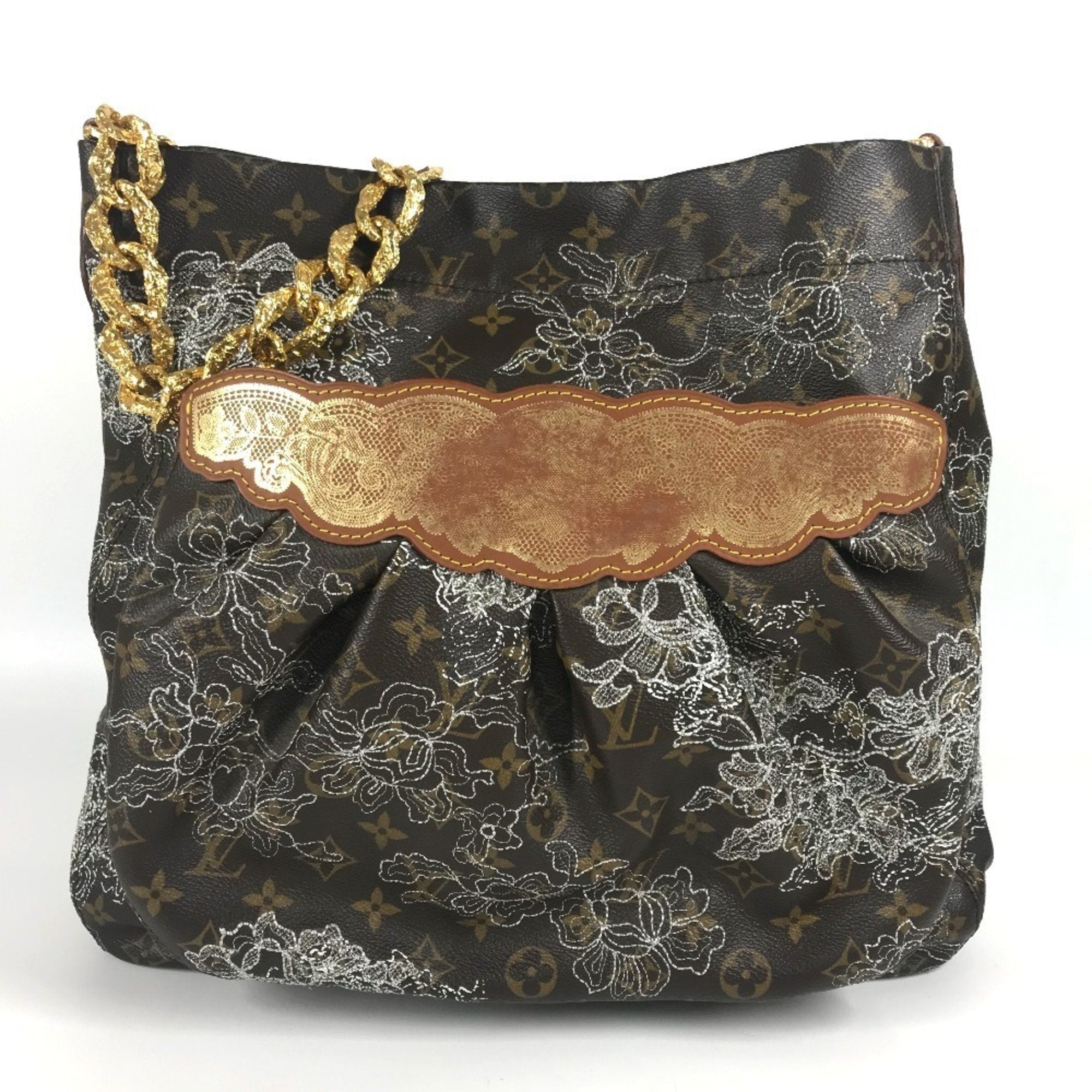 Louis Vuitton Argent Brown White Monogram Canvas Shoulder Bag Tote Bag (Pre-Owned)