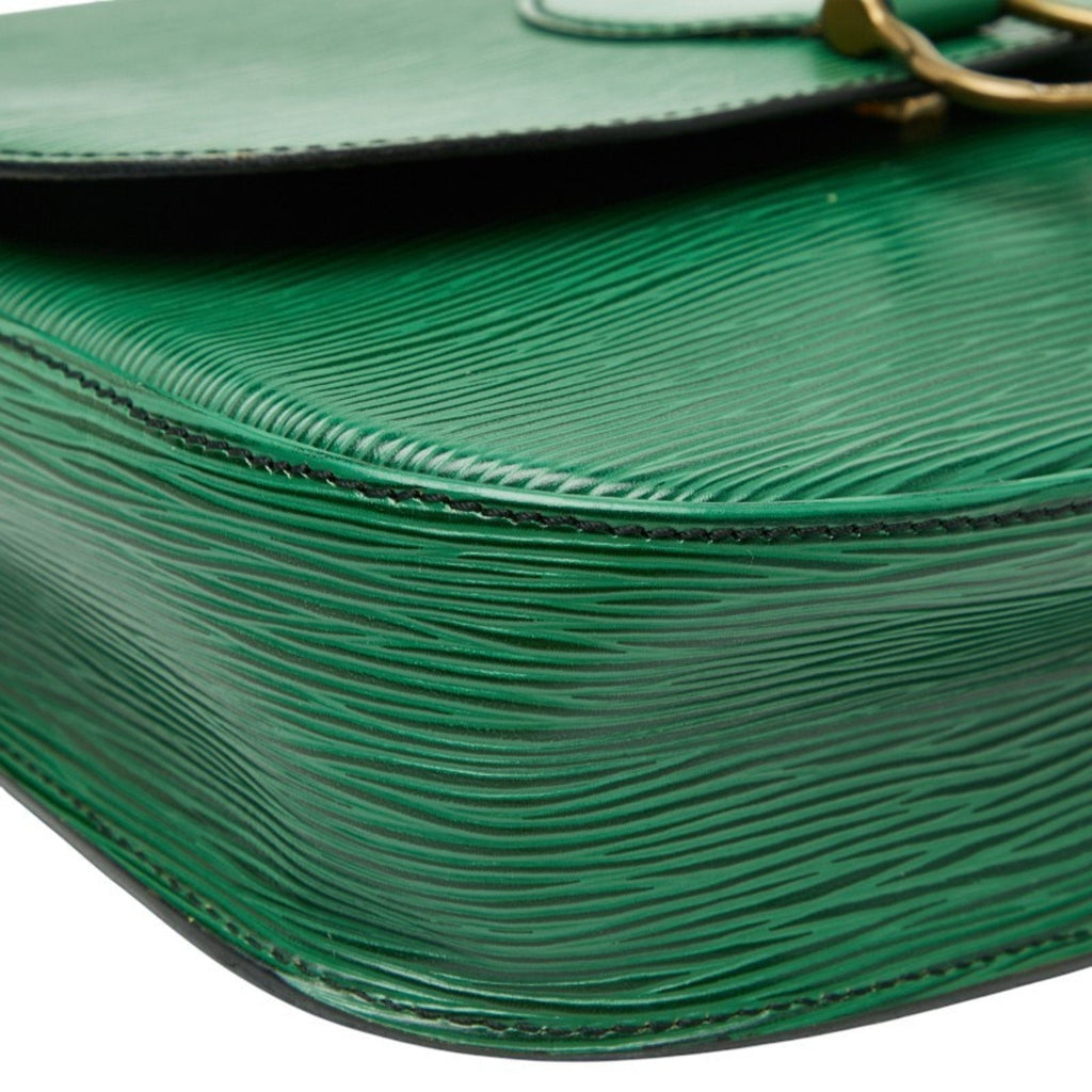Louis Vuitton Borneo Green Leather Shoulder Bag (Pre-Owned)