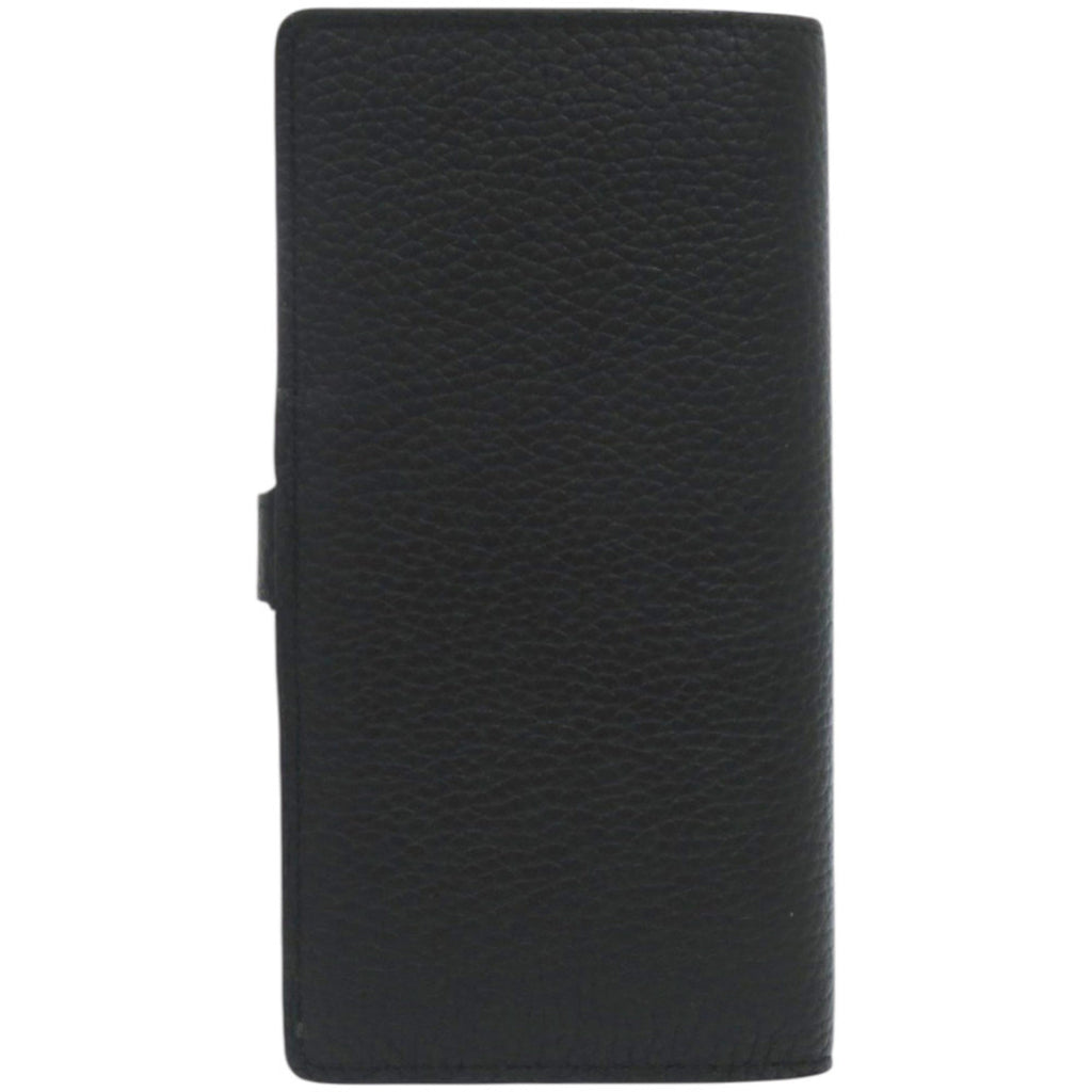 Louis Vuitton Black Noir Leather Long Wallet (Bi-Fold) (Pre-Owned)