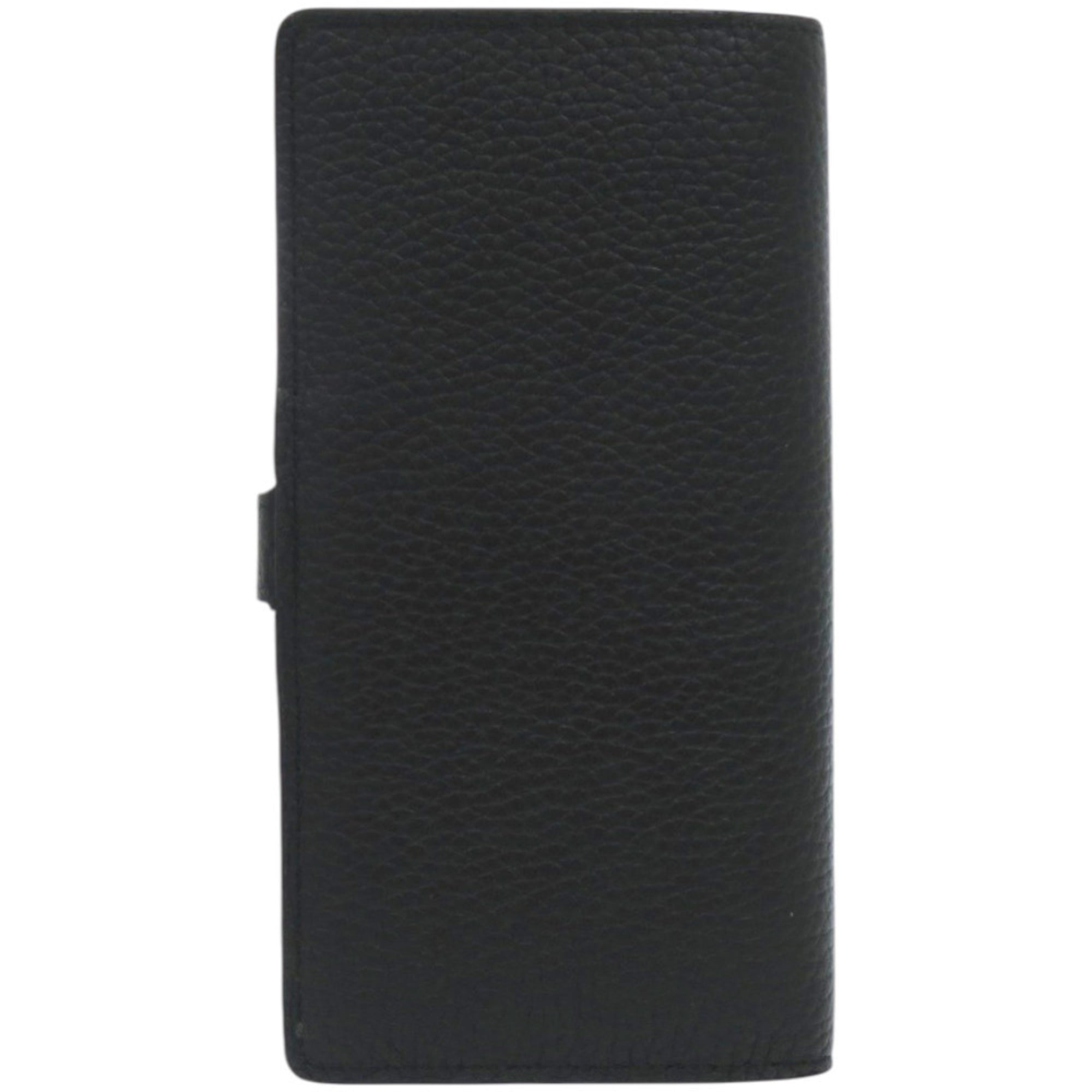 Louis Vuitton Black Noir Leather Long Wallet (Bi-Fold) (Pre-Owned)