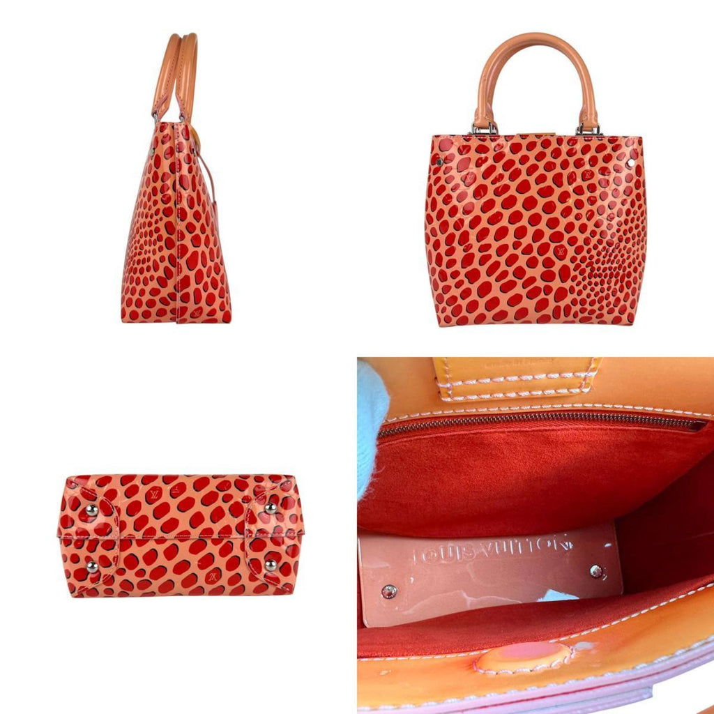 Louis Vuitton Pink Beige Red Color Patent Leather Handbag Shoulder Bag (Pre-Owned)