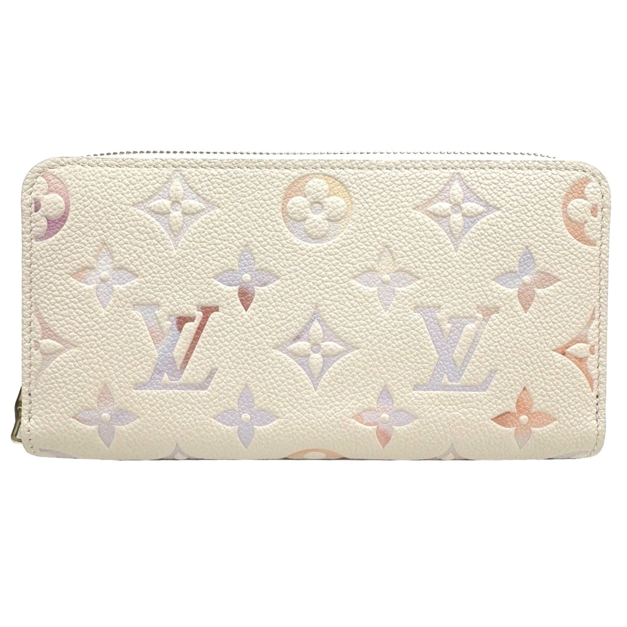 Louis Vuitton Beige Leather Long Wallet (Bi-Fold) (Pre-Owned)