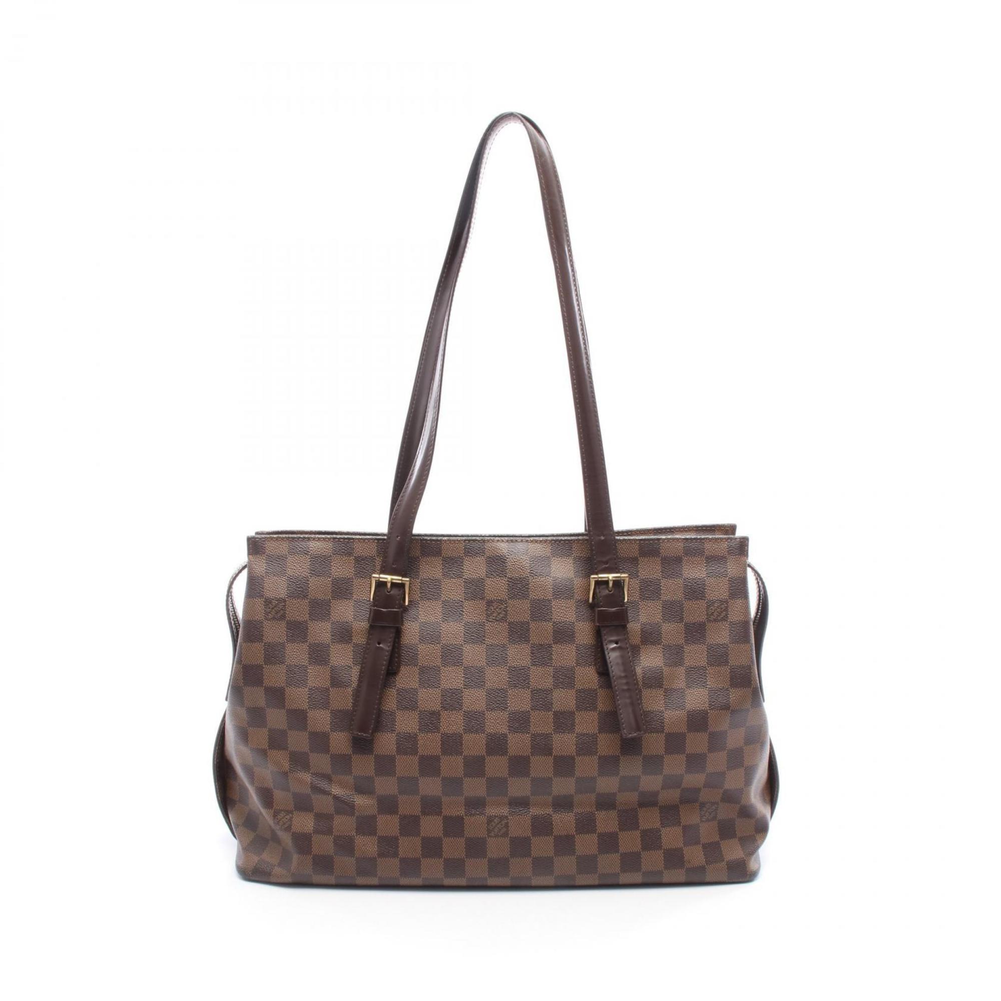 Louis Vuitton Brown Ebene Coated Canvas Leather Tote Bag (Pre-Owned)