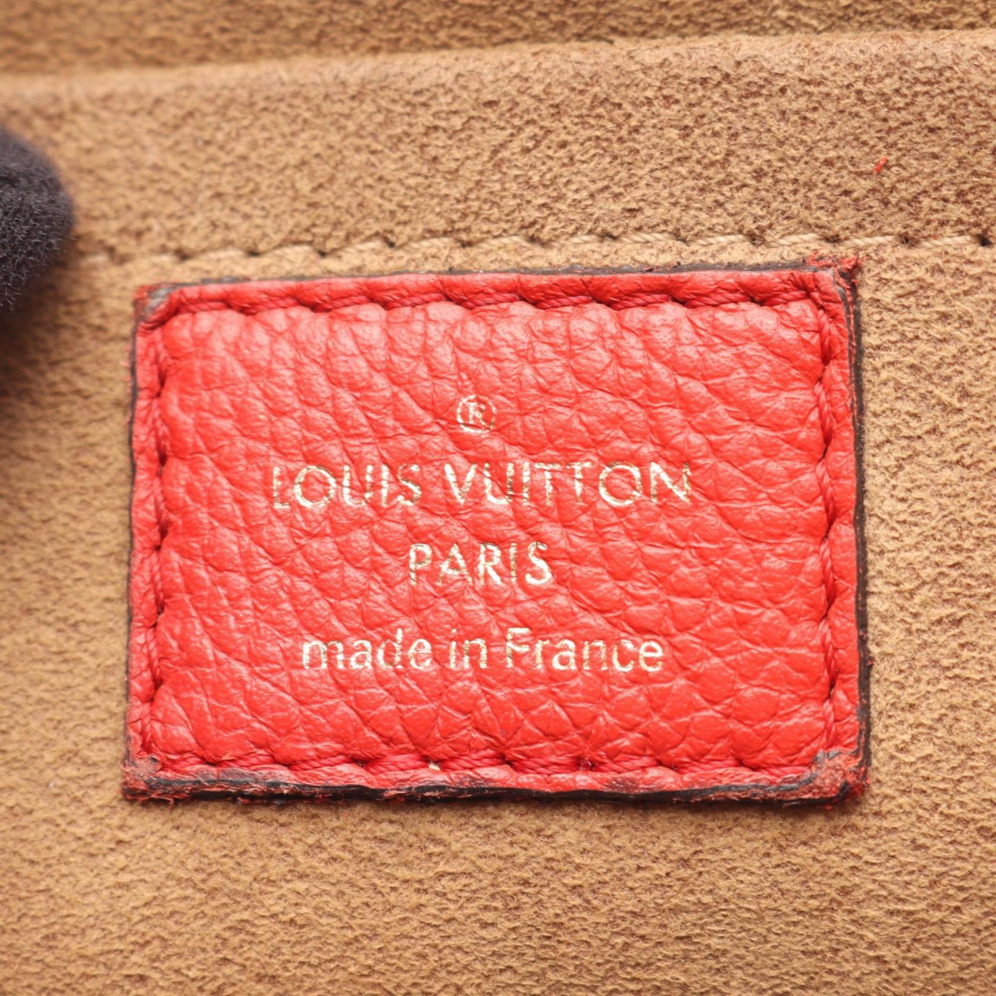 Louis Vuitton Brown Red Color Coated Canvas Leather Handbag (Pre-Owned)