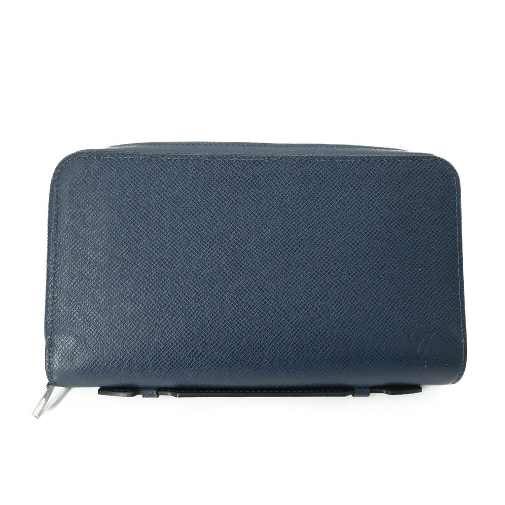 Louis Vuitton Taiga Navy Blue Taiga Leather Long Wallet (Bi-Fold) (Pre-Owned)