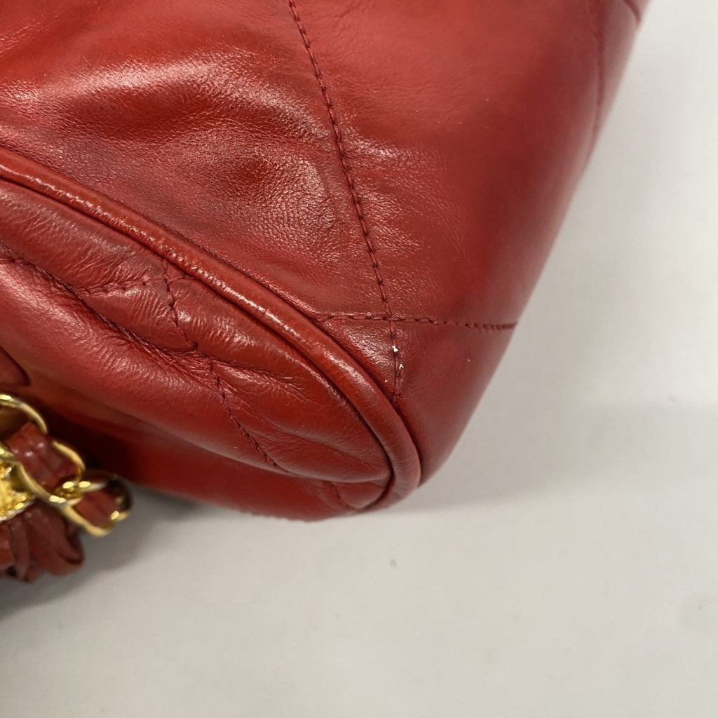 Vintage Diamond CC Barrel Bag Quilted Leather Mini