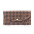 Louis Vuitton Brown Cerise Ebene Red Color Damier Canvas Leather Pvc Long Wallet (Bi-Fold) (Pre-Owned)