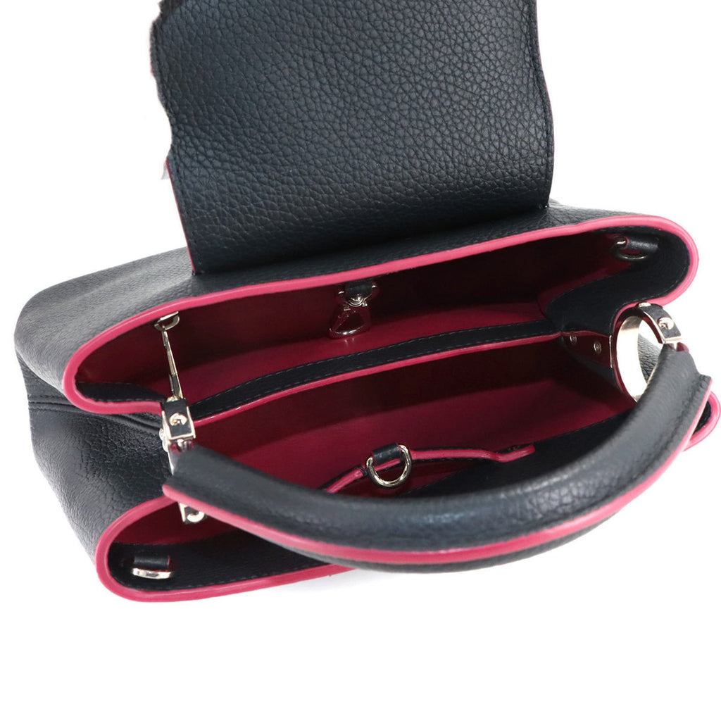 Louis Vuitton Navy Leather Handbag Shoulder Bag (Pre-Owned)