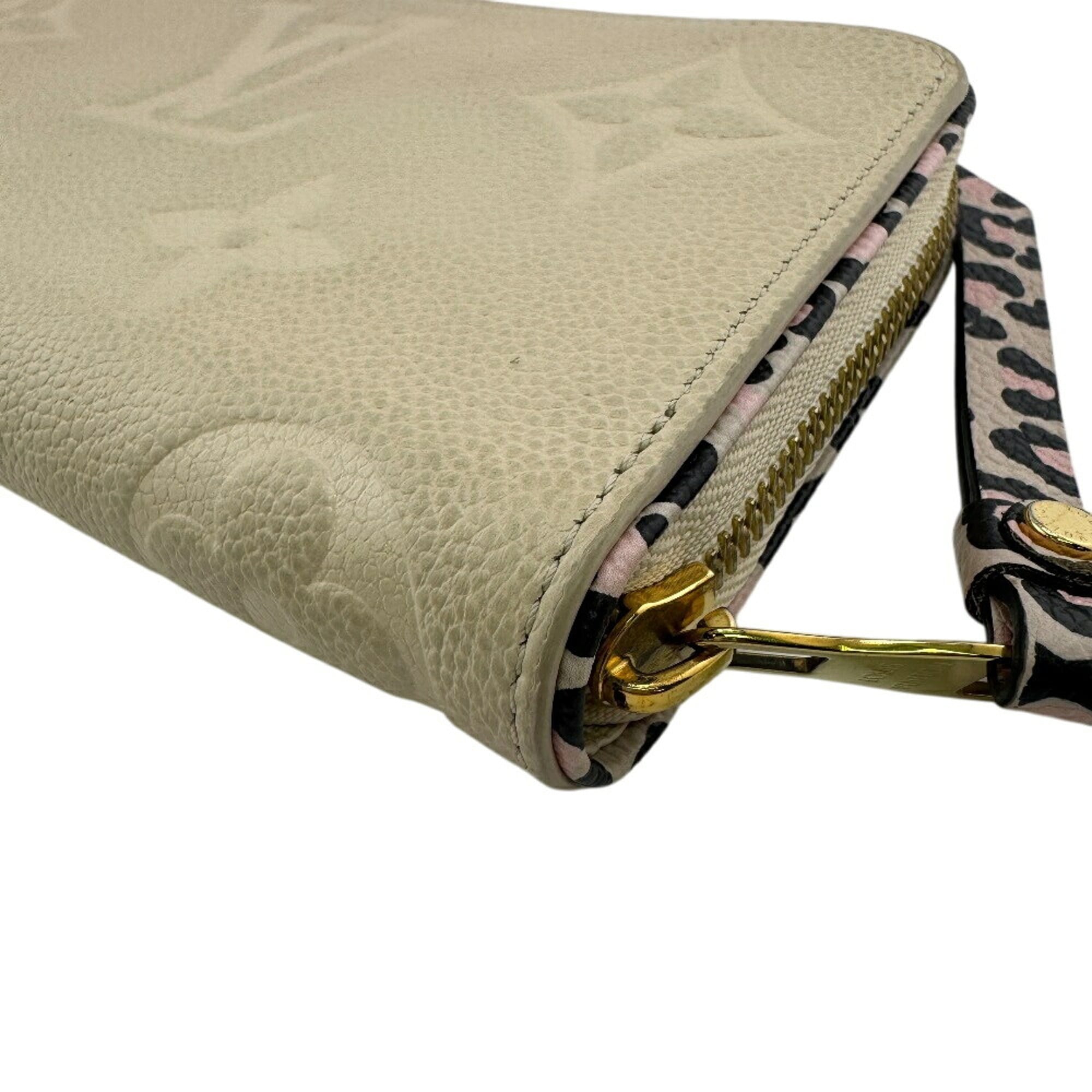 Louis Vuitton Beige Leather Long Wallet (Bi-Fold) (Pre-Owned)