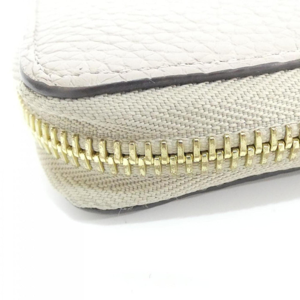Louis Vuitton Beige Leather Long Wallet (Bi-Fold) (Pre-Owned)