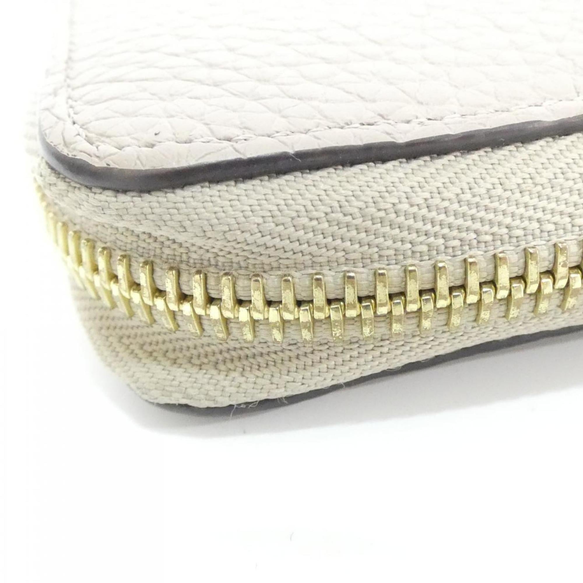 Louis Vuitton Beige Leather Long Wallet (Bi-Fold) (Pre-Owned)