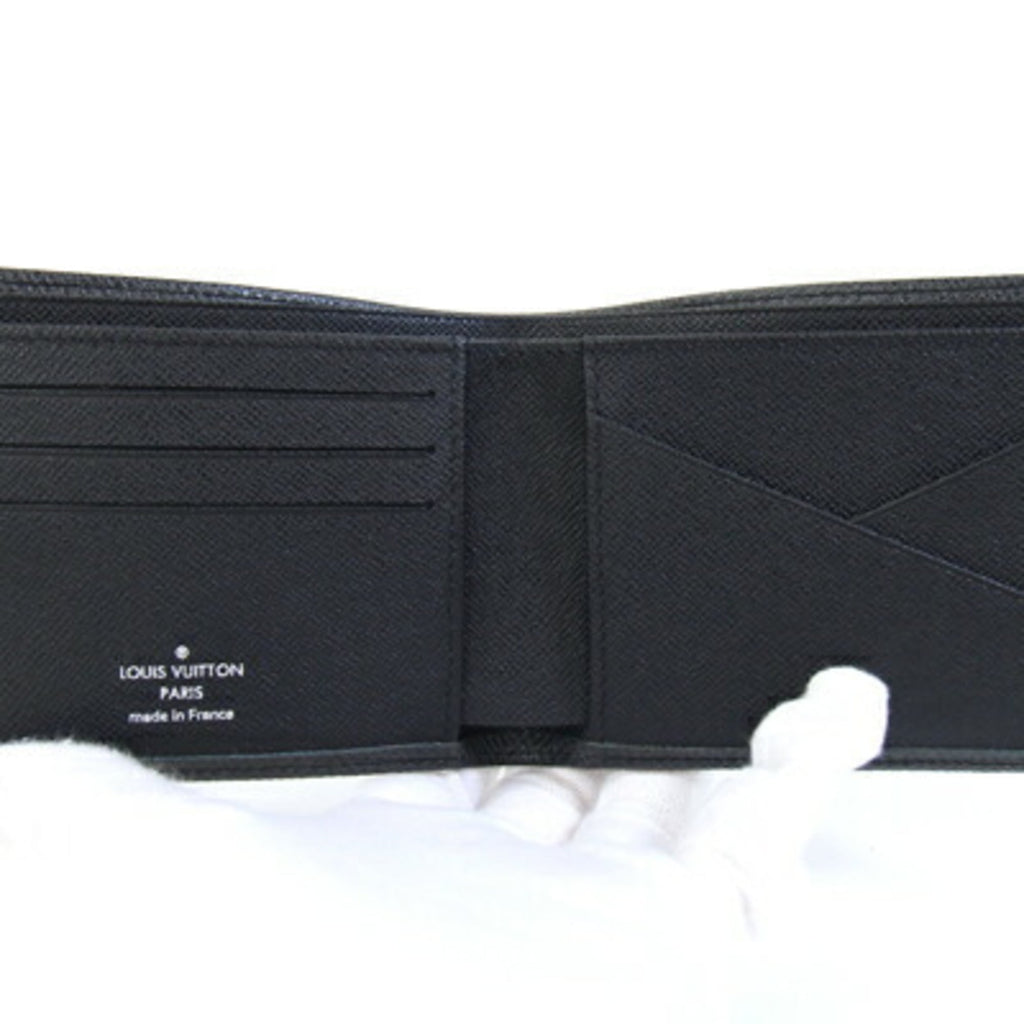 Louis Vuitton Noir Taiga Leather Leather Bill Wallet (Bi-Fold) (Pre-Owned)