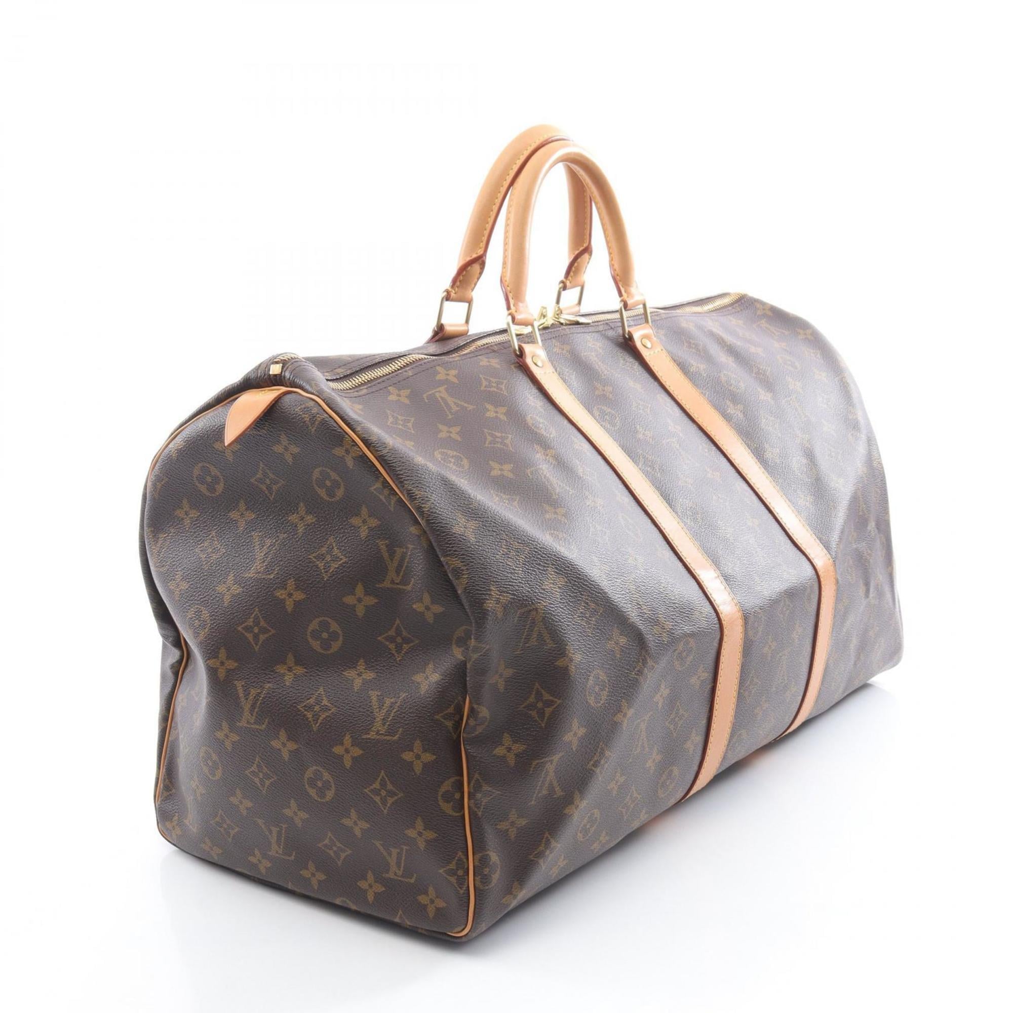 Louis Vuitton Brown Coated Canvas Pvc Monogram Leather Boston Bag (Pre-Owned)