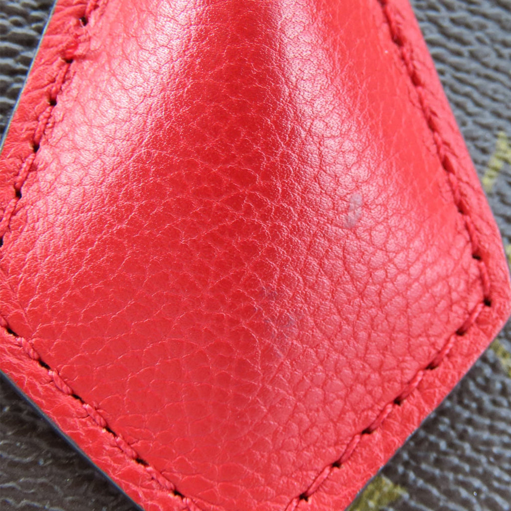 Louis Vuitton Monogram Cerise Red Brown Monogram Leather Tote Bag (Pre-Owned)