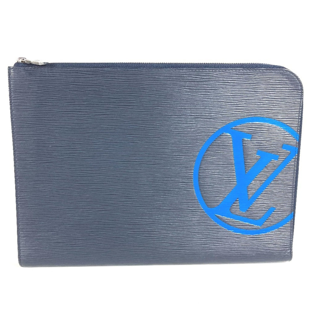 Louis Vuitton Epi Navy Blue Epi Leather Clutch Bag Pochette (Pre-Owned)