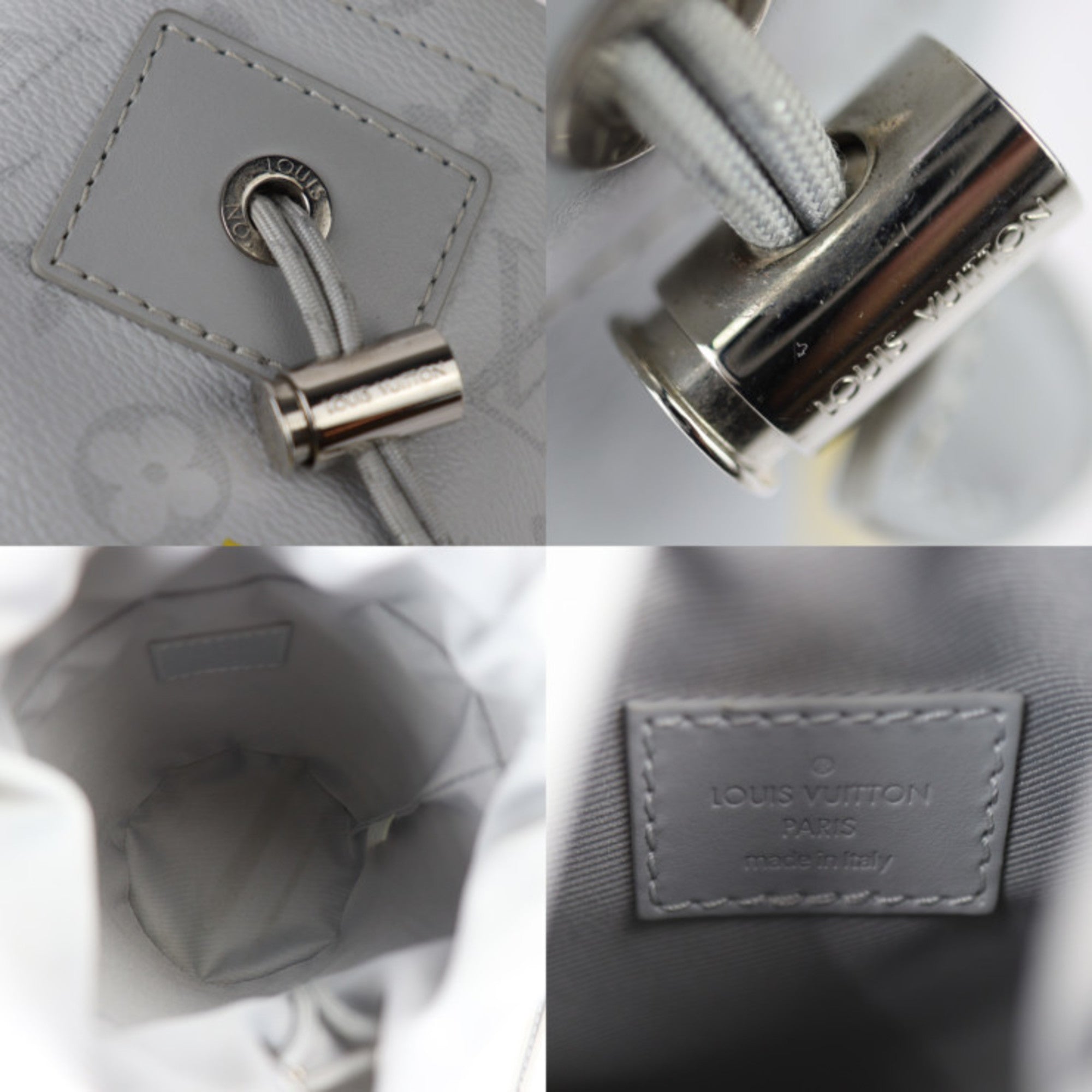 Louis Vuitton Gray White Pvc Leather Shoulder Bag (Pre-Owned)