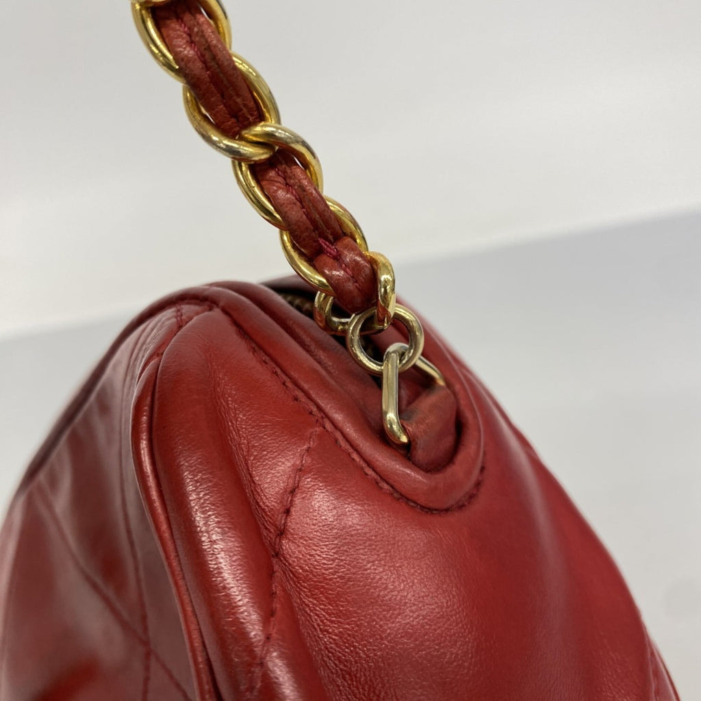 Vintage Diamond CC Barrel Bag Quilted Leather Mini