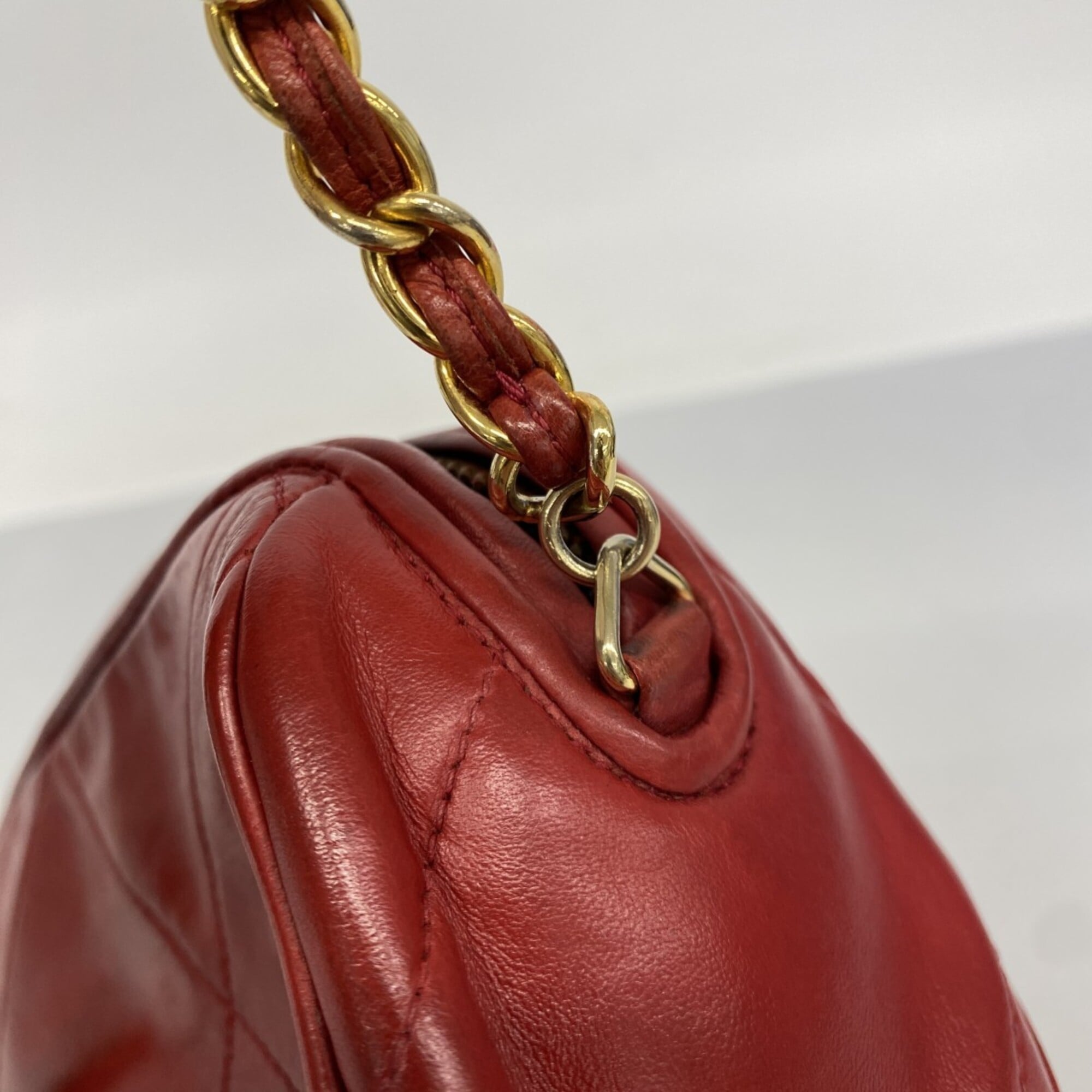 Vintage Diamond CC Barrel Bag Quilted Leather Mini