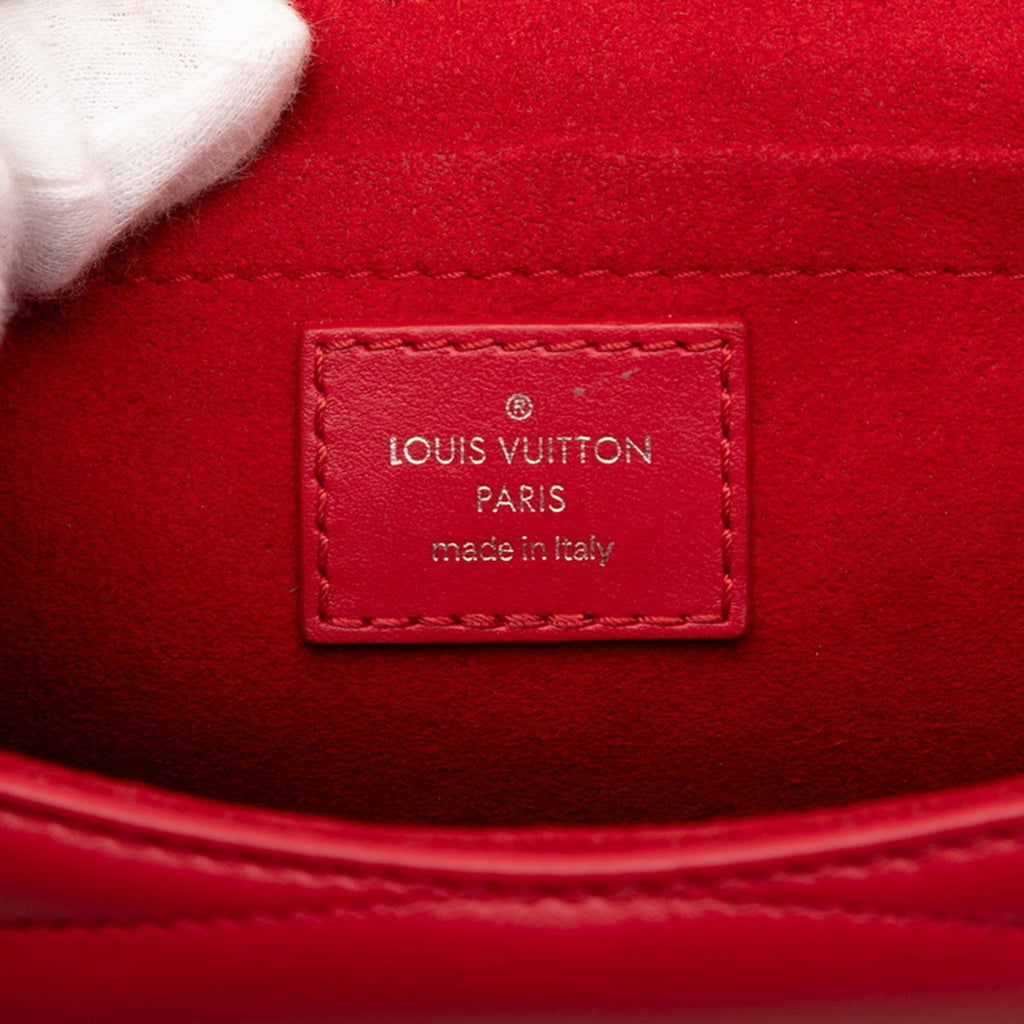 Louis Vuitton Red Color Leather Handbag Shoulder Bag (Pre-Owned)