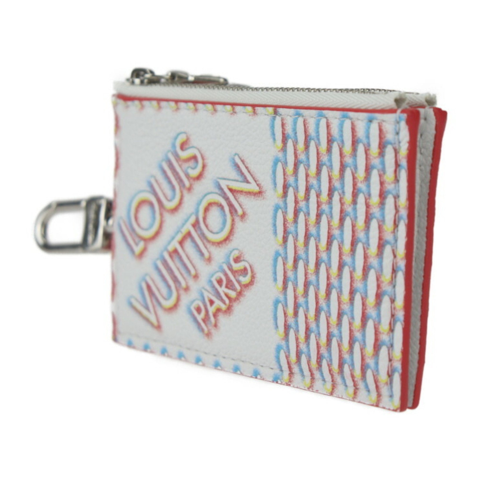 Louis Vuitton Blanc Multi-Color White Leather Coin Purse/Coin Case (Pre-Owned)