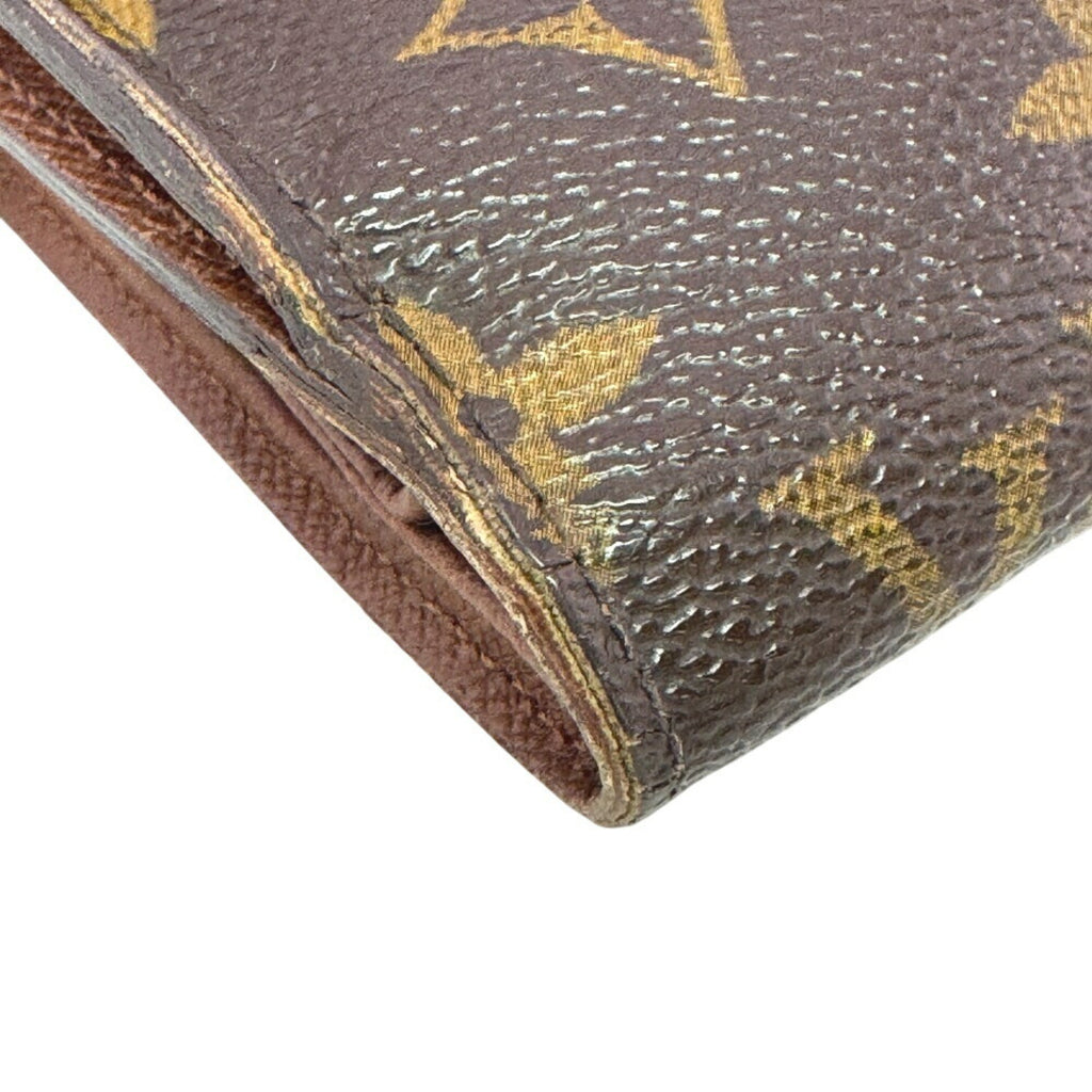 Louis Vuitton Brown Leather Wallet (Tri-Fold) (Pre-Owned)