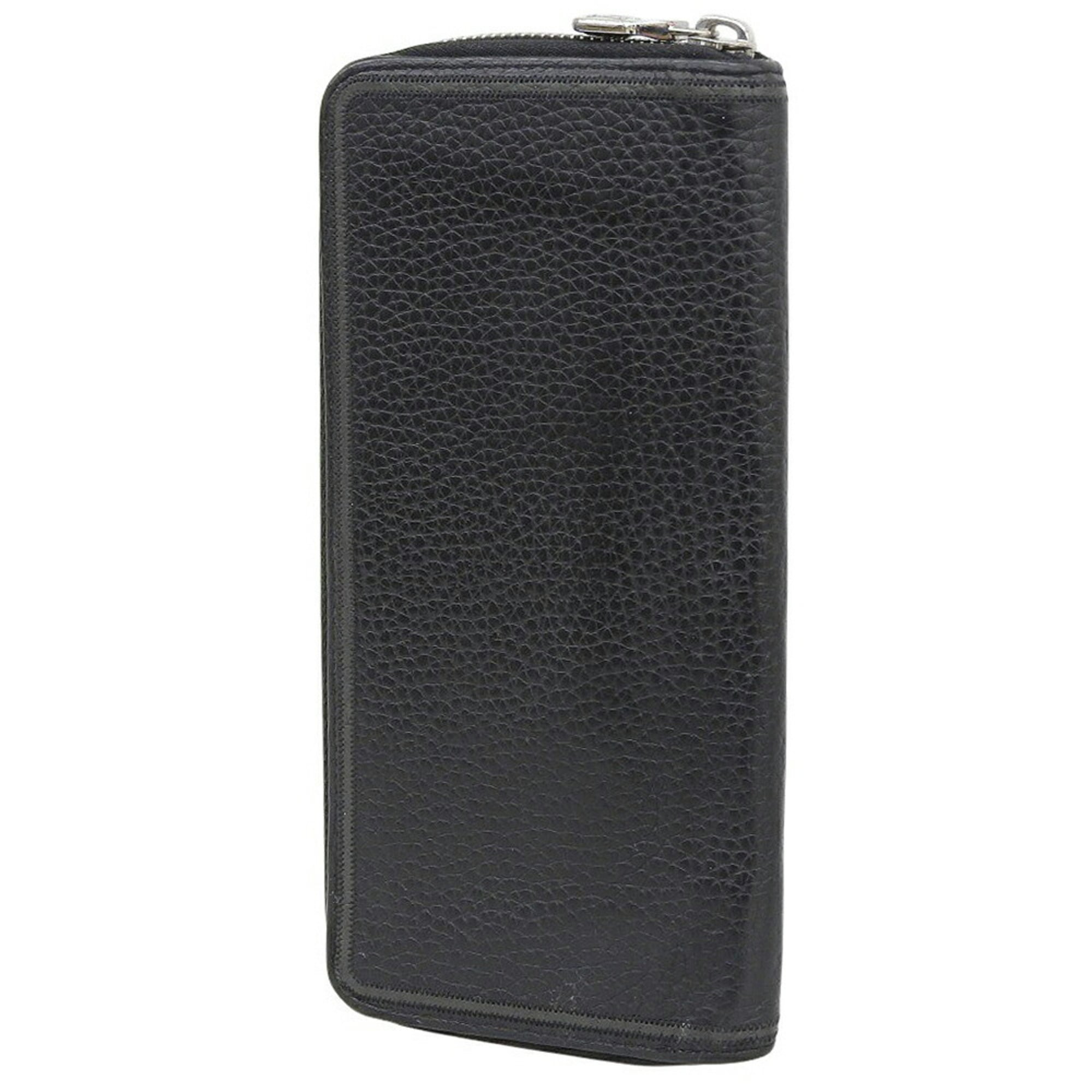Louis Vuitton Black Leather Long Wallet (Bi-Fold) (Pre-Owned)