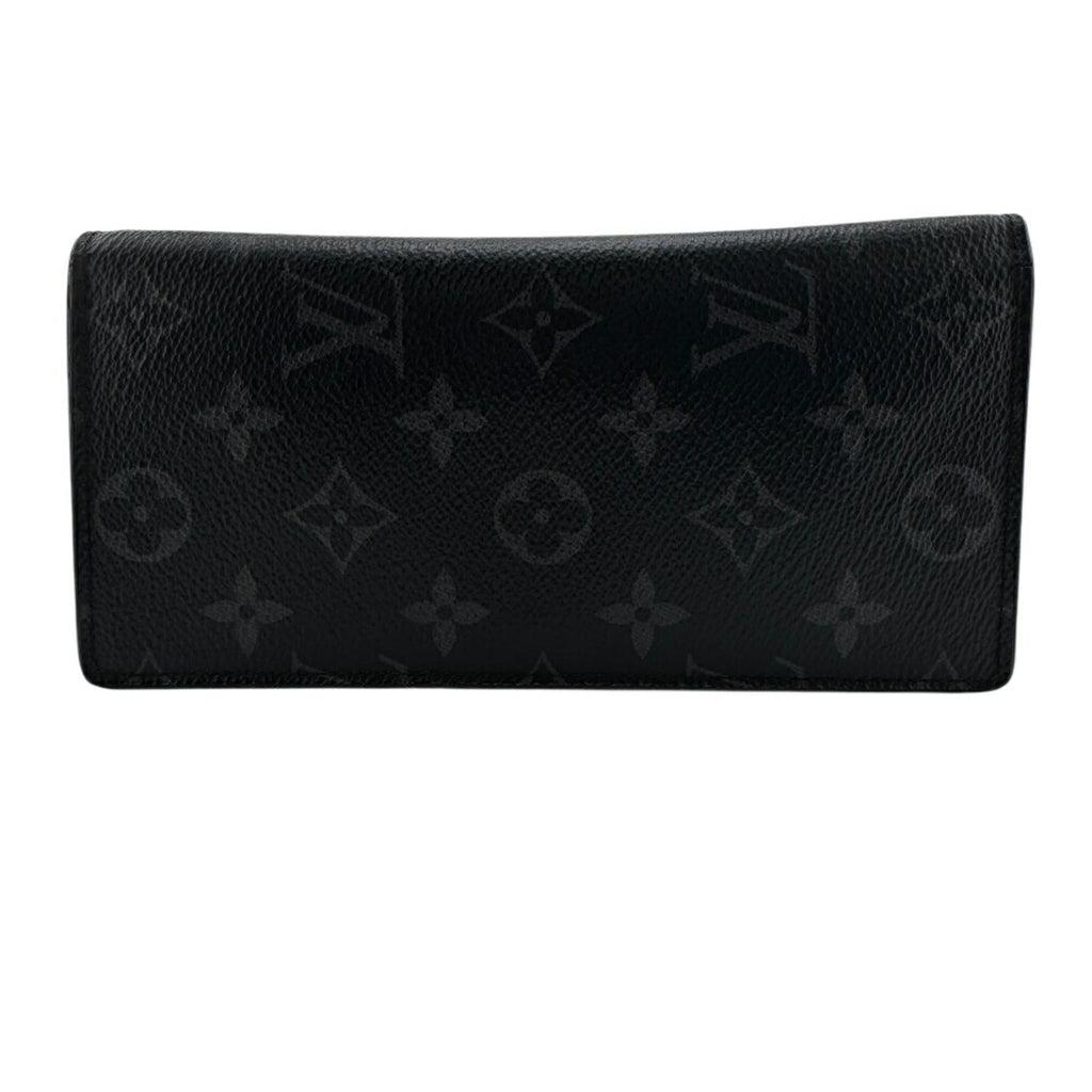 Louis Vuitton Black Leather Long Wallet (Bi-Fold) (Pre-Owned)