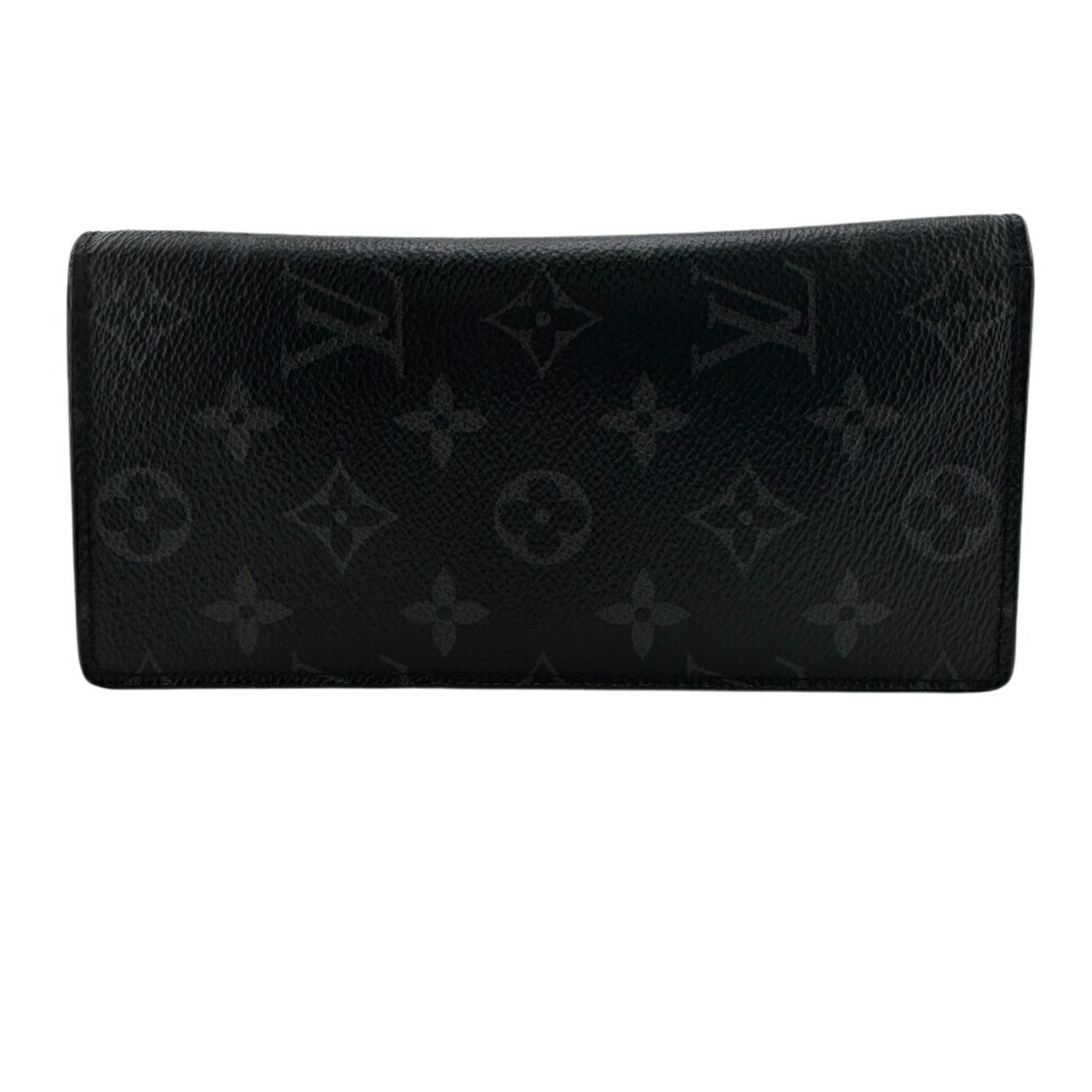 Louis Vuitton Black Leather Long Wallet (Bi-Fold) (Pre-Owned)