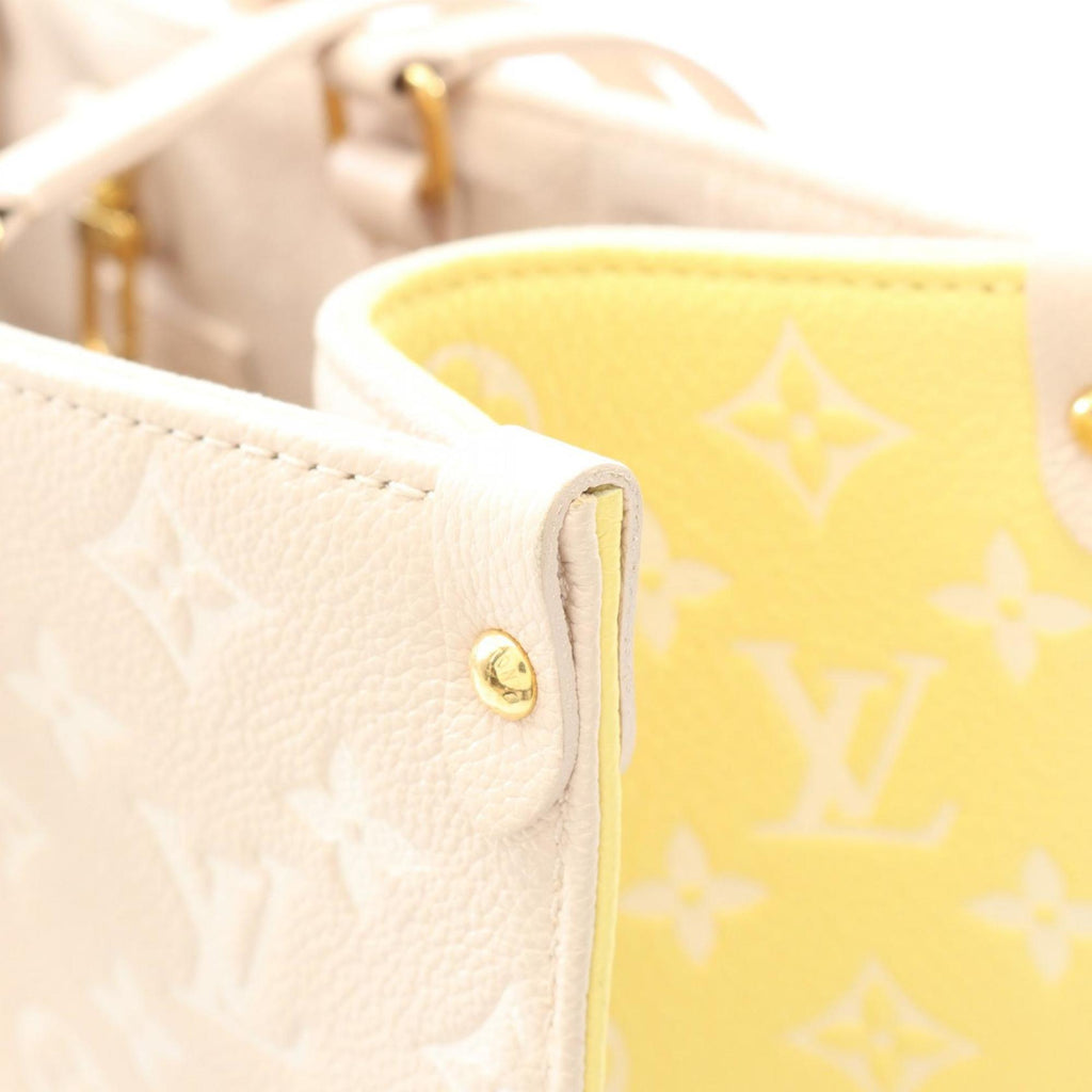 Louis Vuitton Beige Pink Rose Yellow Leather Handbag (Pre-Owned)