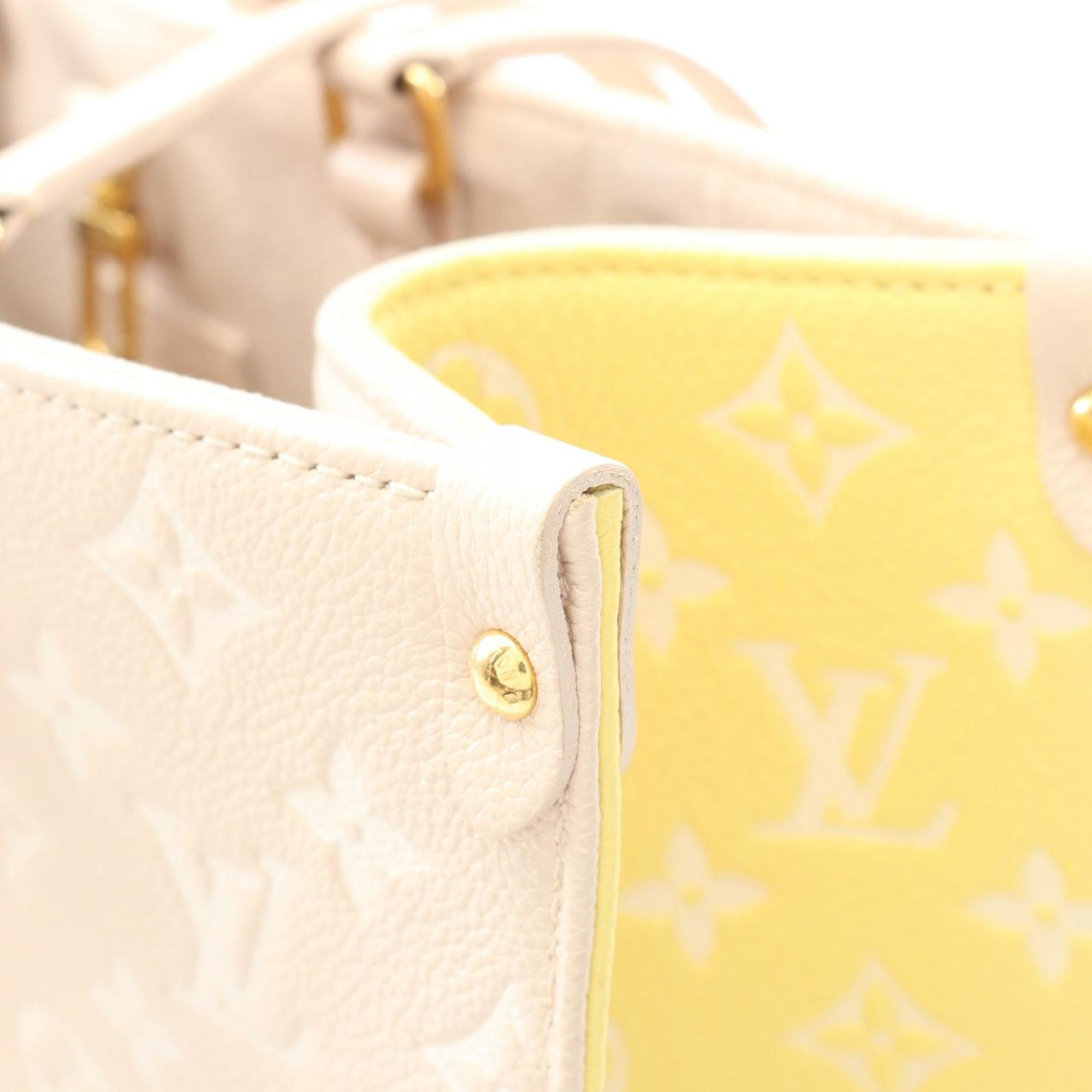 Louis Vuitton Beige Pink Rose Yellow Leather Handbag (Pre-Owned)