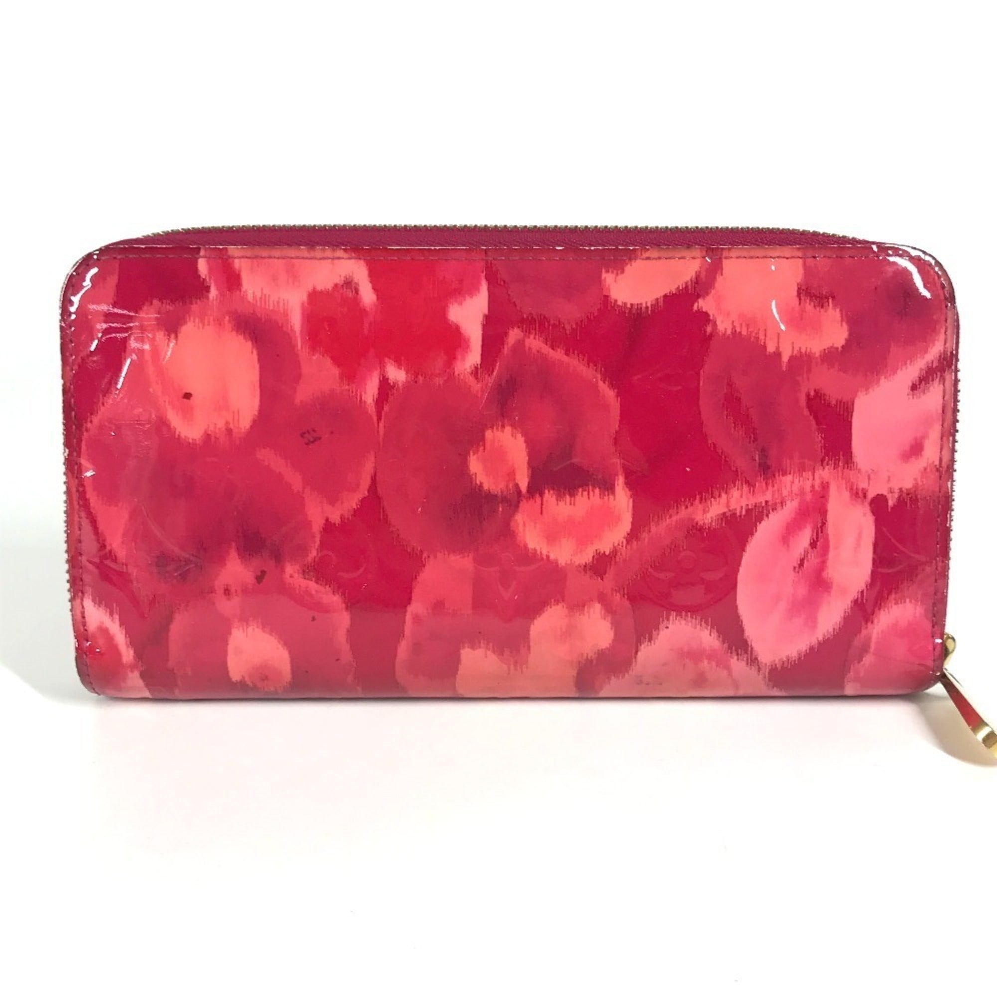 Louis Vuitton Indian Rose Pink Patent Leather Long Wallet (Tri-Fold) (Pre-Owned)