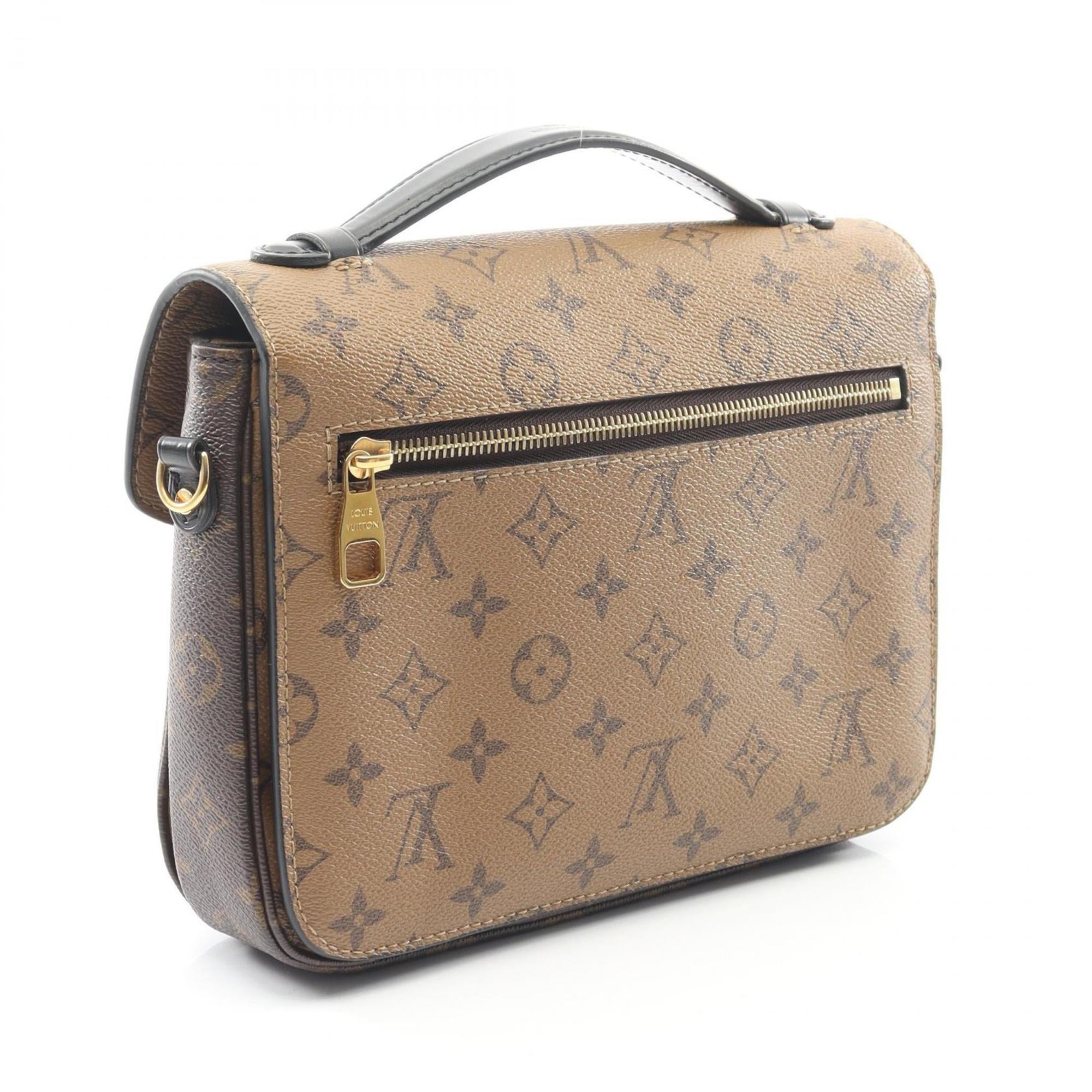 Louis Vuitton Black Brown Coated Canvas Pvc Leather Handbag Pochette (Pre-Owned)