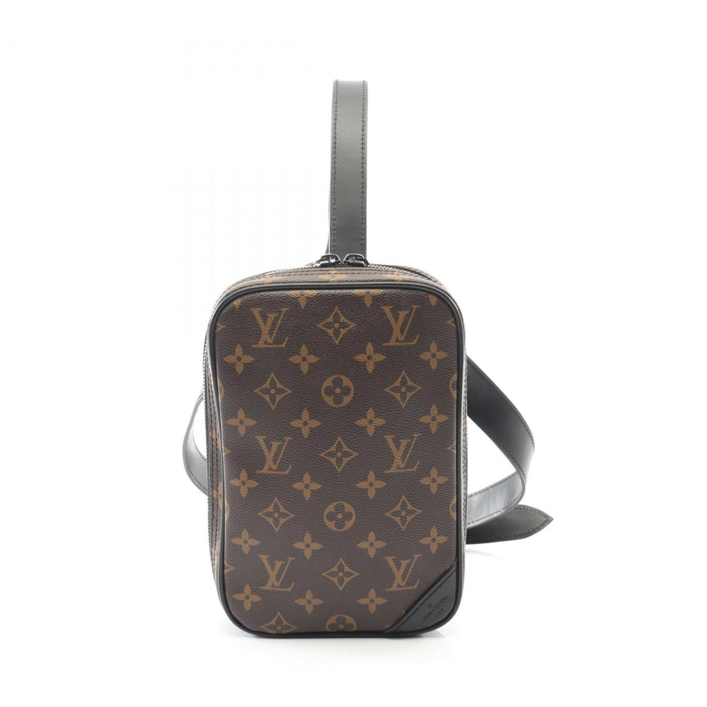 Louis Vuitton Black Brown Monogram Macassar Coated Canvas Leather Fanny Pack Sling Bag (Pre-Owned)