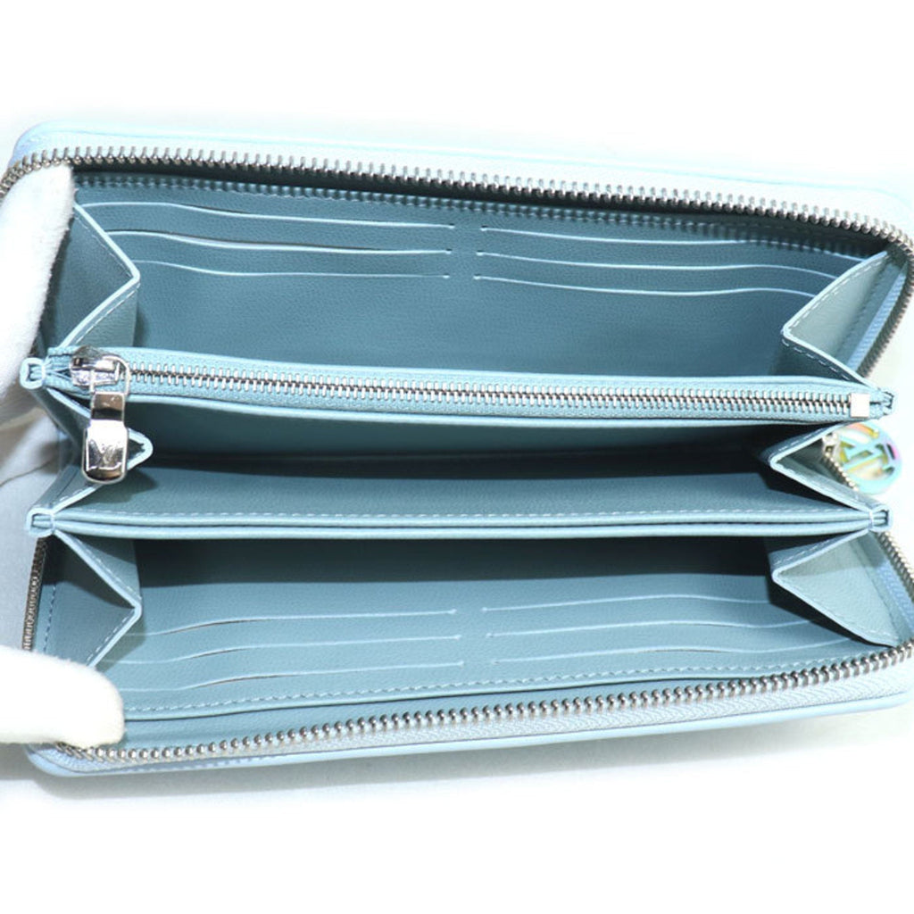 Louis Vuitton Blue Leather Long Wallet (Bi-Fold) (Pre-Owned)