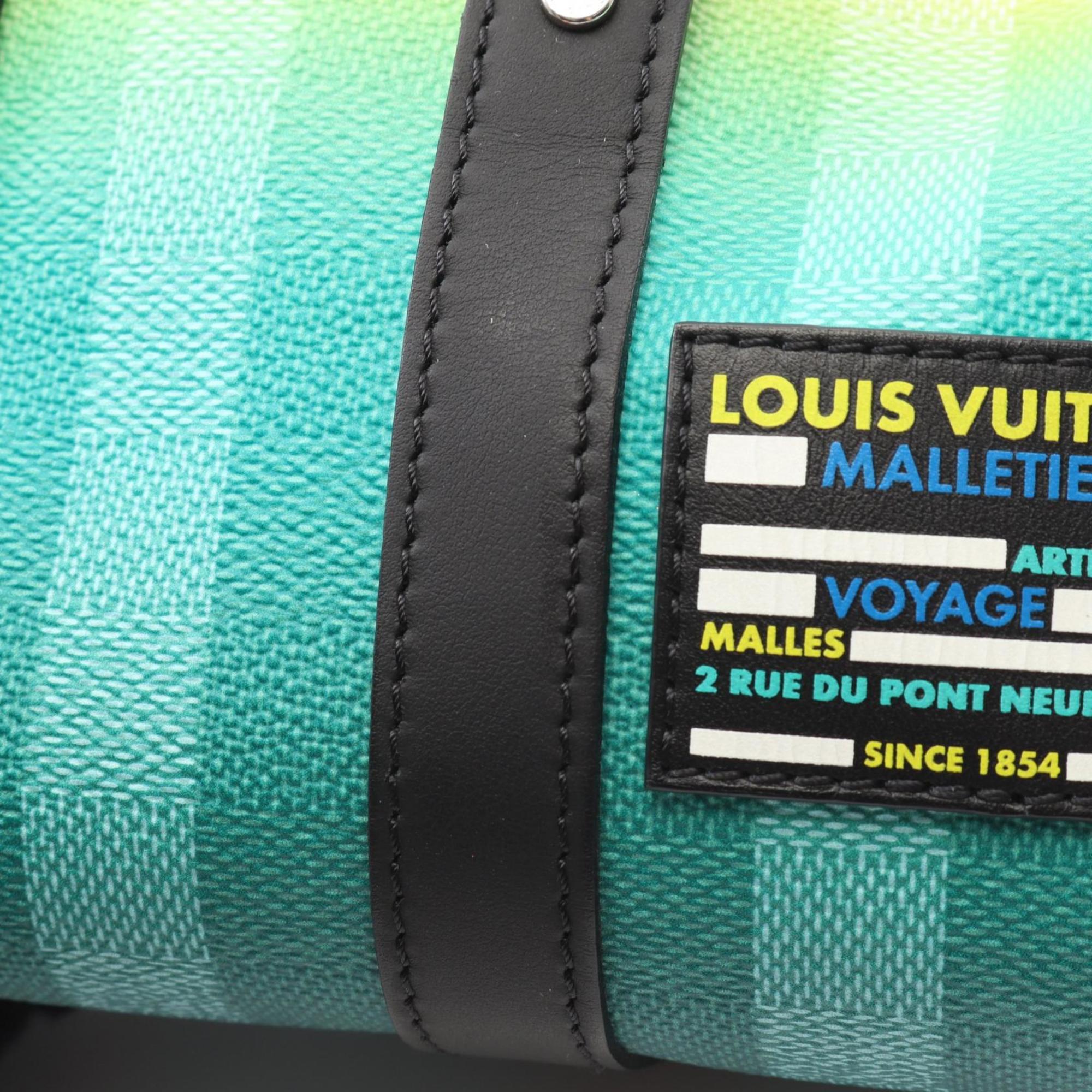 Louis Vuitton Black Green Yellow Coated Canvas Leather Handbag (Pre-Owned)