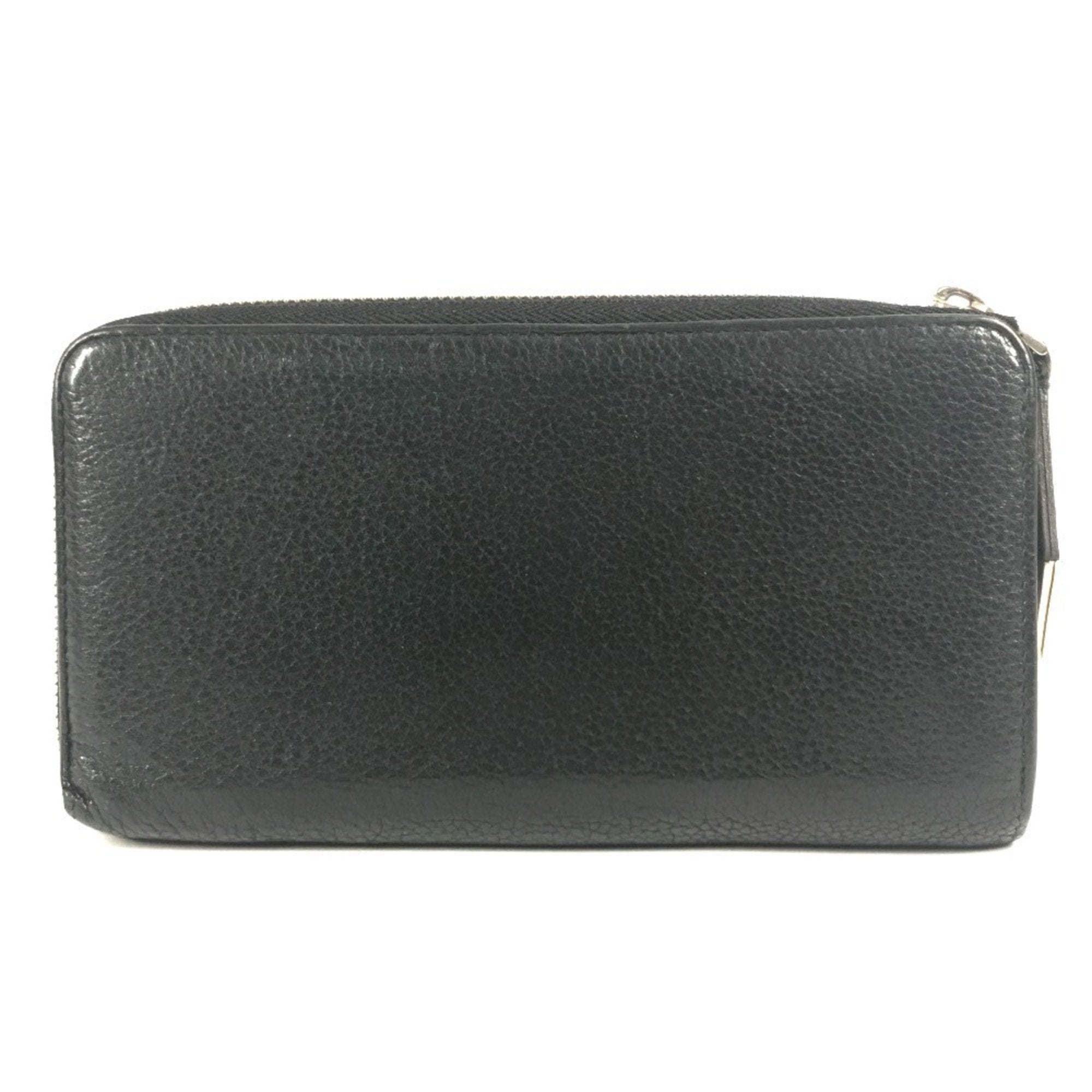 Louis Vuitton Black Leather Long Wallet (Bi-Fold) (Pre-Owned)