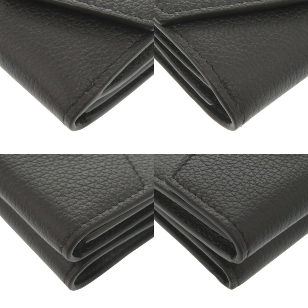 Louis Vuitton Black Noir Leather Wallet (Tri-Fold) (Pre-Owned)