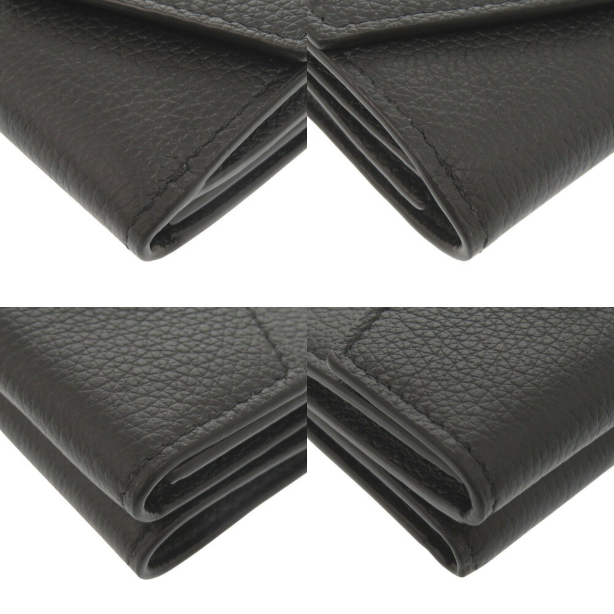 Louis Vuitton Black Noir Leather Wallet (Tri-Fold) (Pre-Owned)