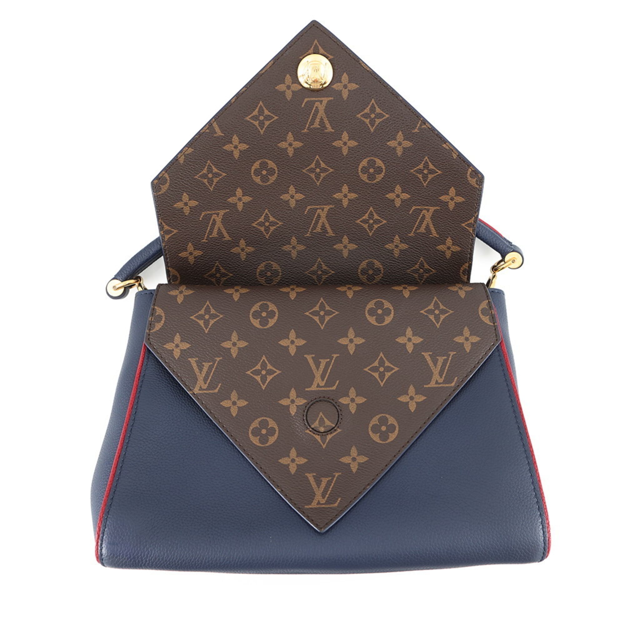 Louis Vuitton Monogram Navy Blue Leather Handbag (Pre-Owned)
