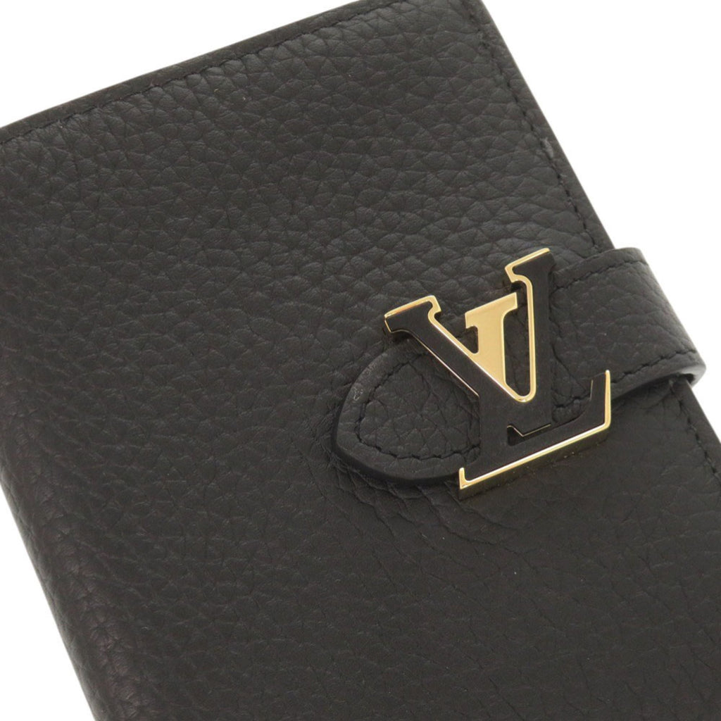 Louis Vuitton Noir Leather Wallet (Bi-Fold) (Pre-Owned)