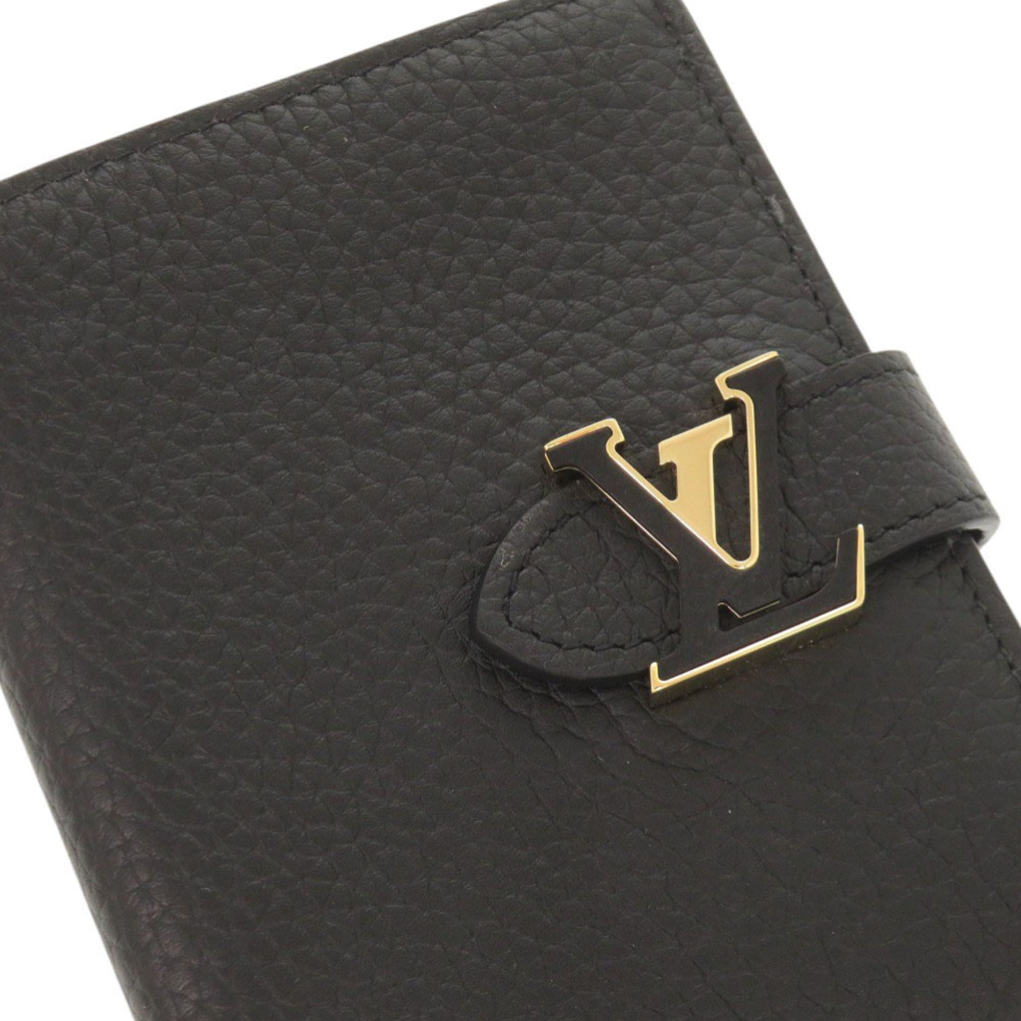 Louis Vuitton Noir Leather Wallet (Bi-Fold) (Pre-Owned)