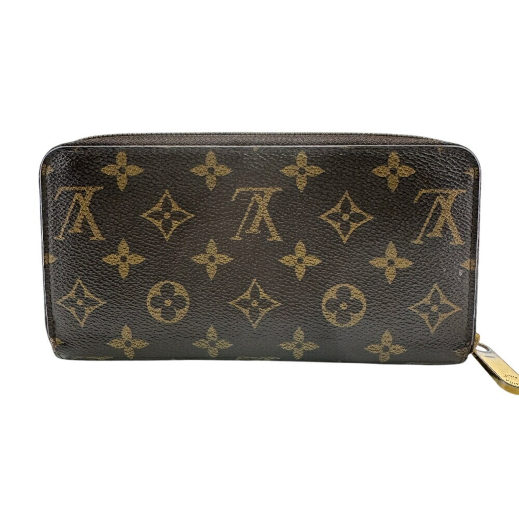 Louis Vuitton Brown Red Color Leather Long Wallet (Bi-Fold) (Pre-Owned)