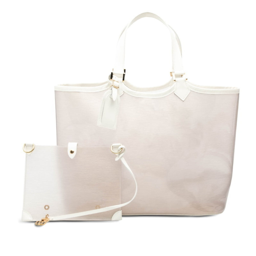 Louis Vuitton Clear White Vinyl Leather Handbag Pouch Tote Bag (Pre-Owned)